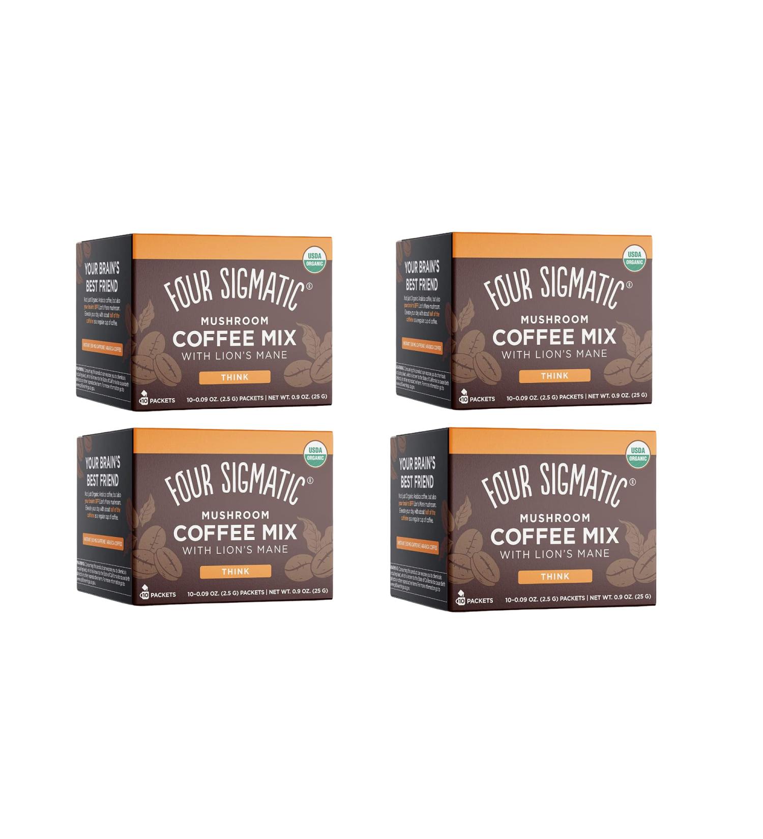 Four SIGMATIC FSF Mushroom Coffee Lion's Mane & Chaga Pack of 4 boxes of 10 sachets - Buy Online on GoSupps.com