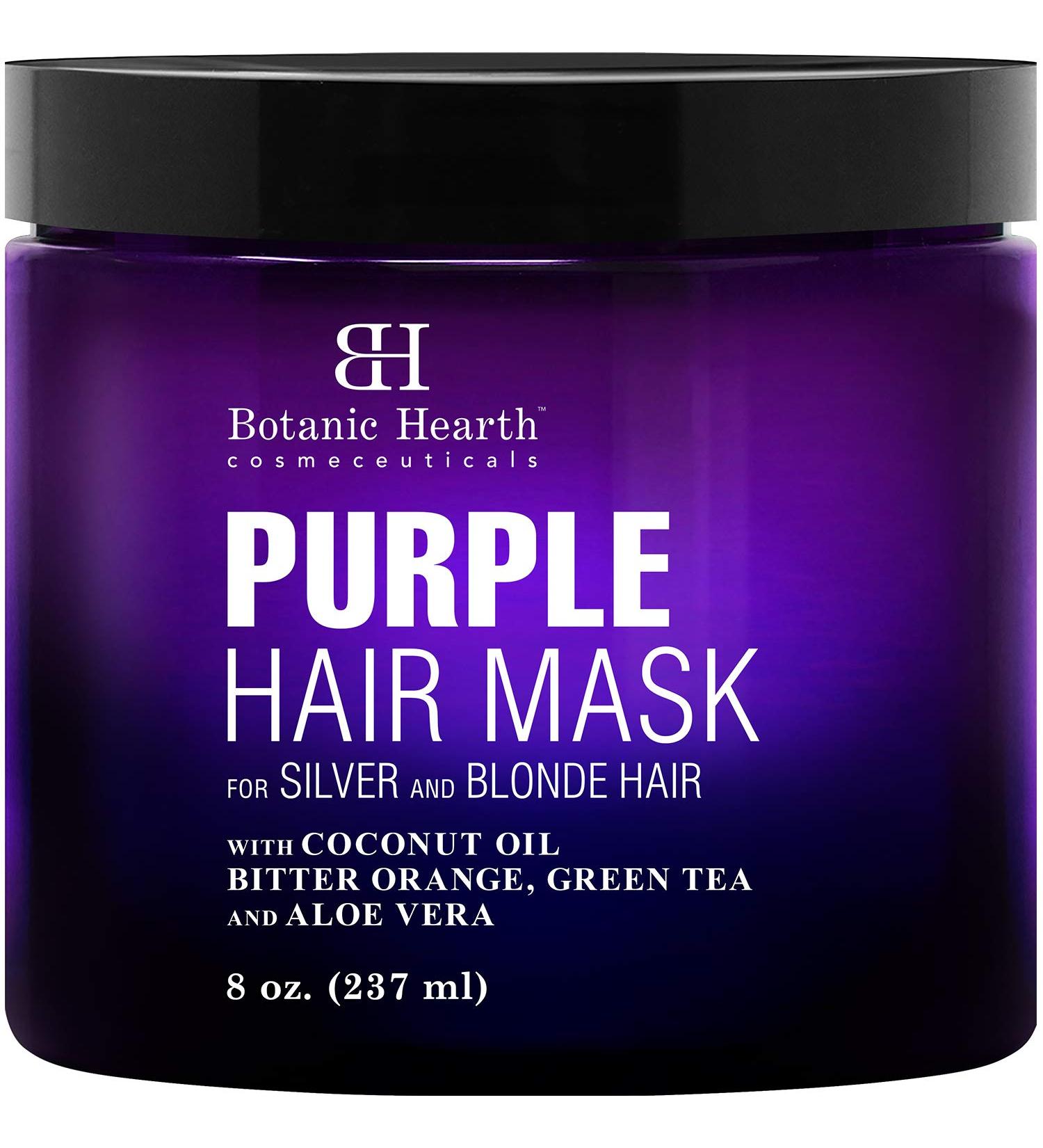Botanic Hearth Purple Hair Mask for Blonde, Silver & Gray Hair - 8 fl oz - Sulfate & Paraben Free - Buy Online on GoSupps.com