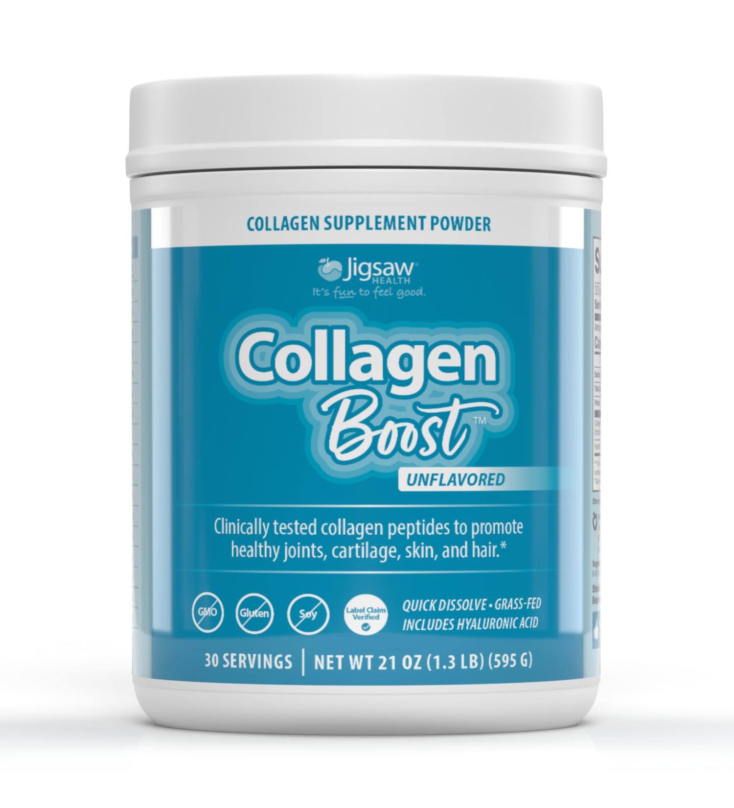 Jigsaw Health Collagen Boost | Promotes Healthy Joints, Cartilage, Skin, and Hair | 30 Servings - Buy Online on GoSupps.com