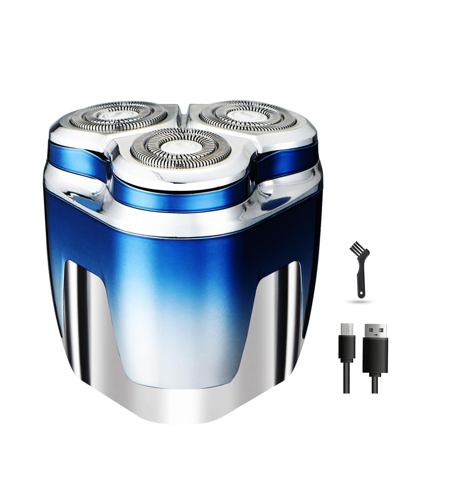 Buy USB 3D Electric Shaver for Bald Men - Hypoallergenic Wet/Dry Rotary Shaver with Fast Charging - Perfect Gift - Buy Online on GoSupps.com