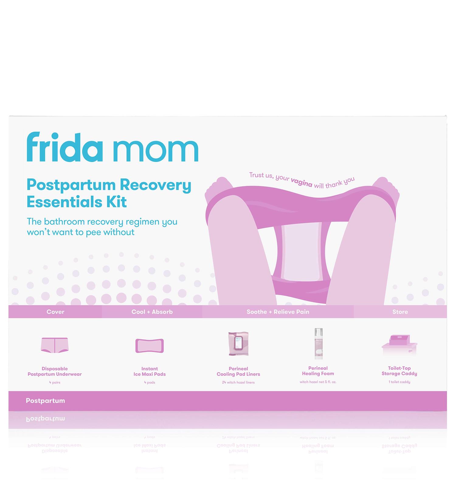 Frida Mom Postpartum Recovery Kit: Disposable Underwear, Ice Pads, Witch Hazel Liners, Healing Foam - Buy Online on GoSupps.com