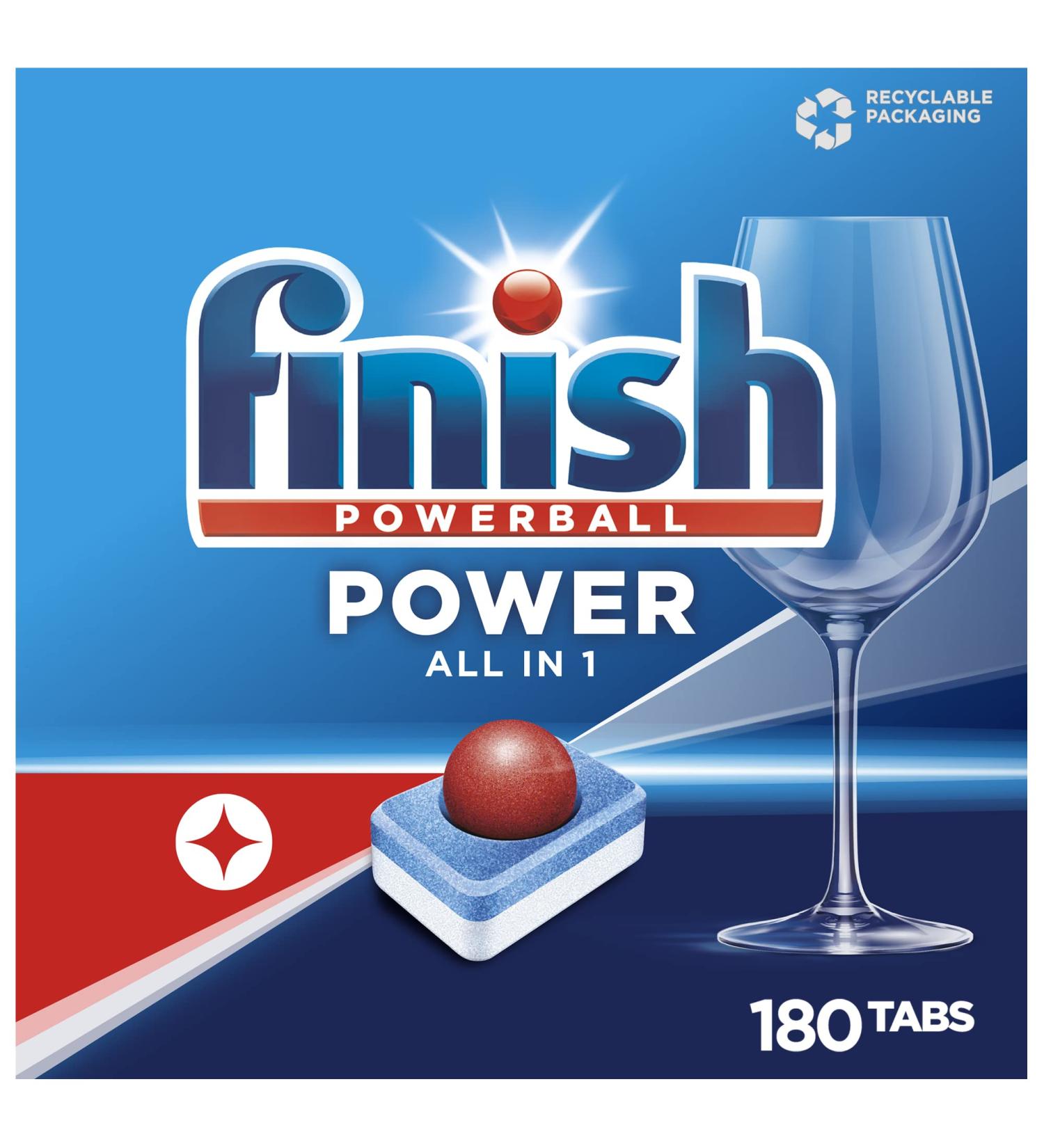 Buy Finish Power All in 1 Dishwasher Tabs - Phosphate-Free Gigapack (180 Tabs) for Powerful Cleaning & Grease Removal - Ideal for International Shipping - Buy Online on GoSupps.com