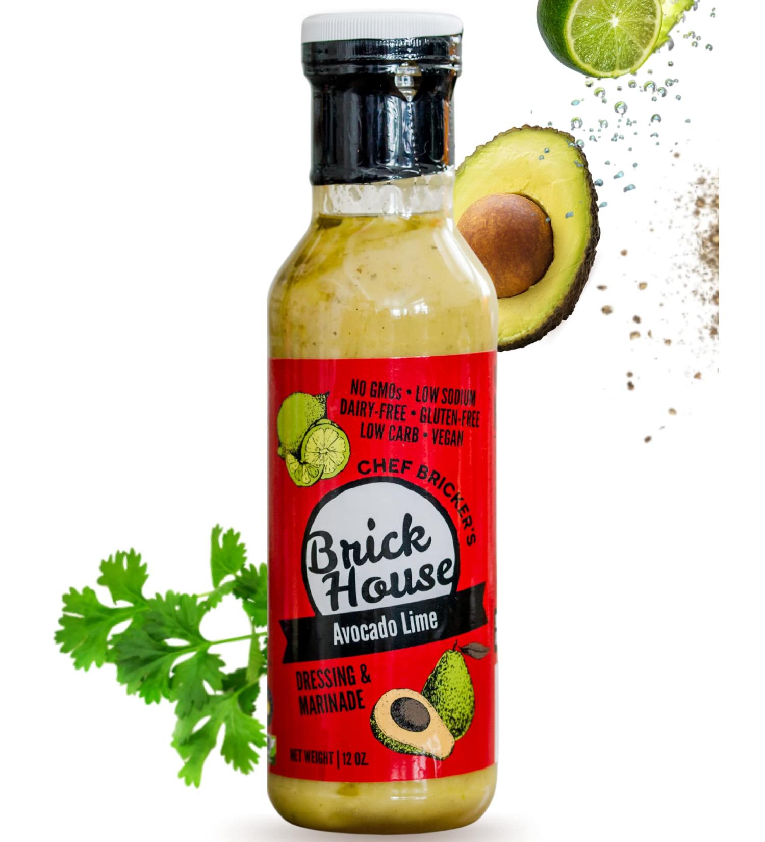 Brick House Vinaigrettes Avocado Lime Vegan Salad Dressing & Marinade - Keto/Paleo Friendly, Gluten-Free, Dairy-Free - 12oz - Buy Online on GoSupps.com