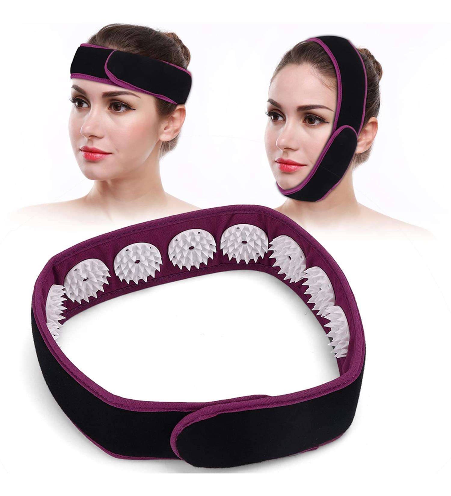 Portable acupuncture headband head massage for relieving headaches yoga fitness acupuncture head massager for daily use (purple)