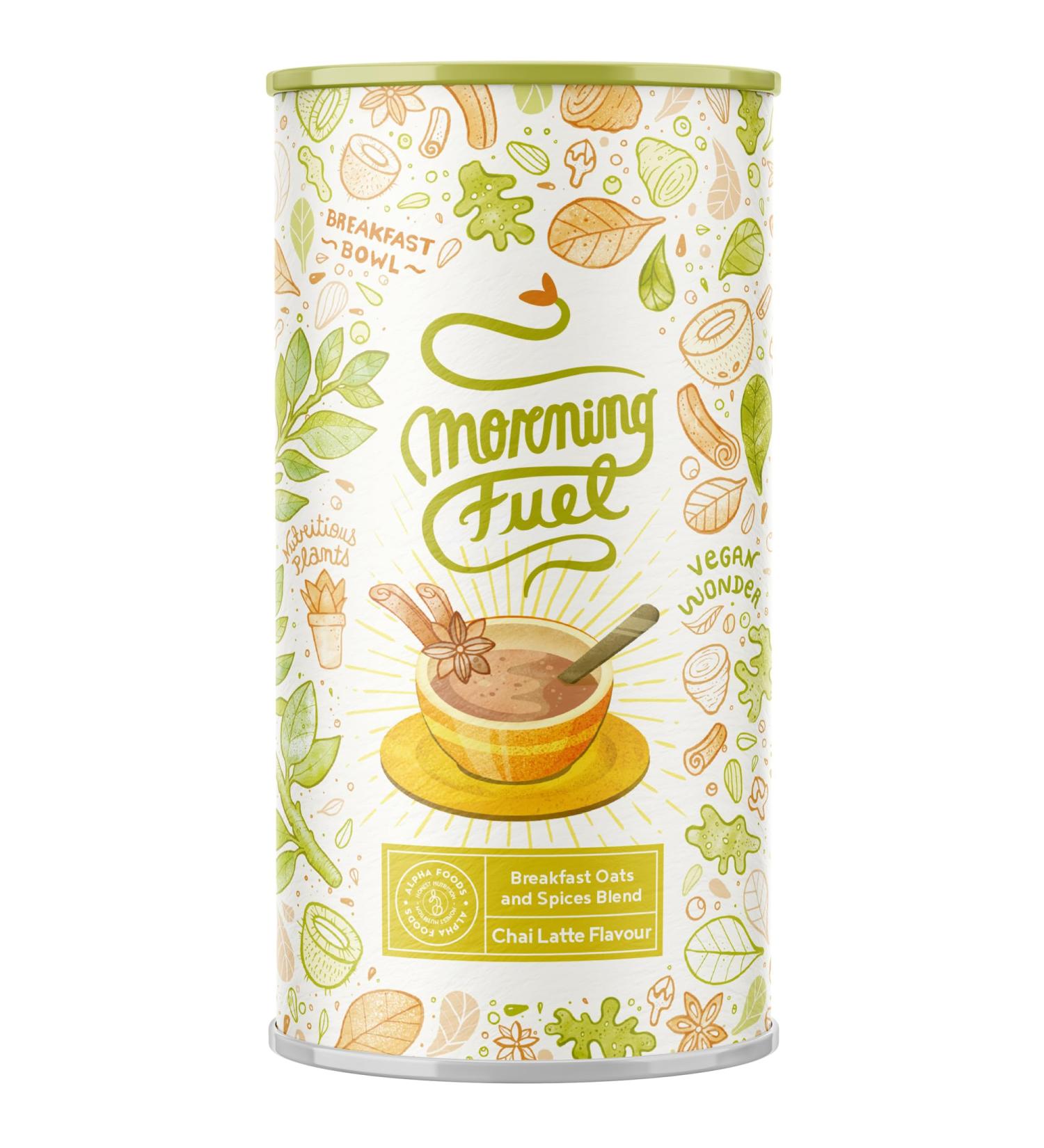 Morning Fuel Chai Latte Oatmeal | Vegan Nutrient-Rich Breakfast Replacement | 500g Smoothie Bowl - Buy Online on GoSupps.com