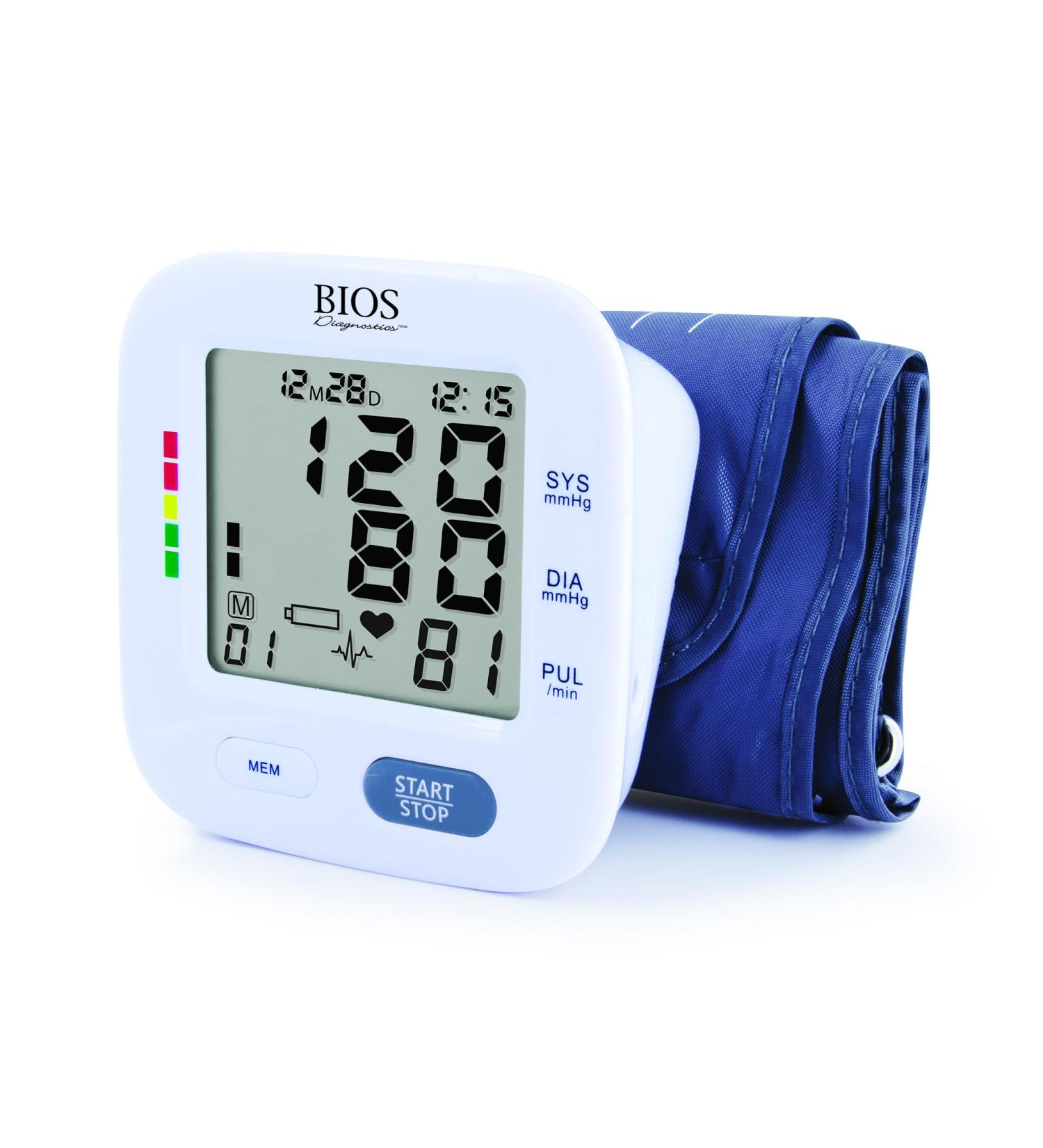 BIOS Diagnostics Blood Pressure Monitor #1 Canadian Blood Pressure Manufacturer* Detects Irregular Heartbeat Stores 30 readings BP Assesment Indicator BIOS Averaging Mode One Touch Operation - Buy Online on GoSupps.com