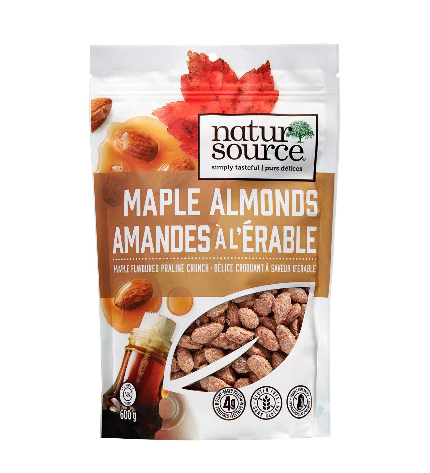naturSource Artisanal Maple Praline Almonds Non-GMO Made in Canada Value Size Re-Sealable Pack (600 Gram) - Buy Online on GoSupps.com