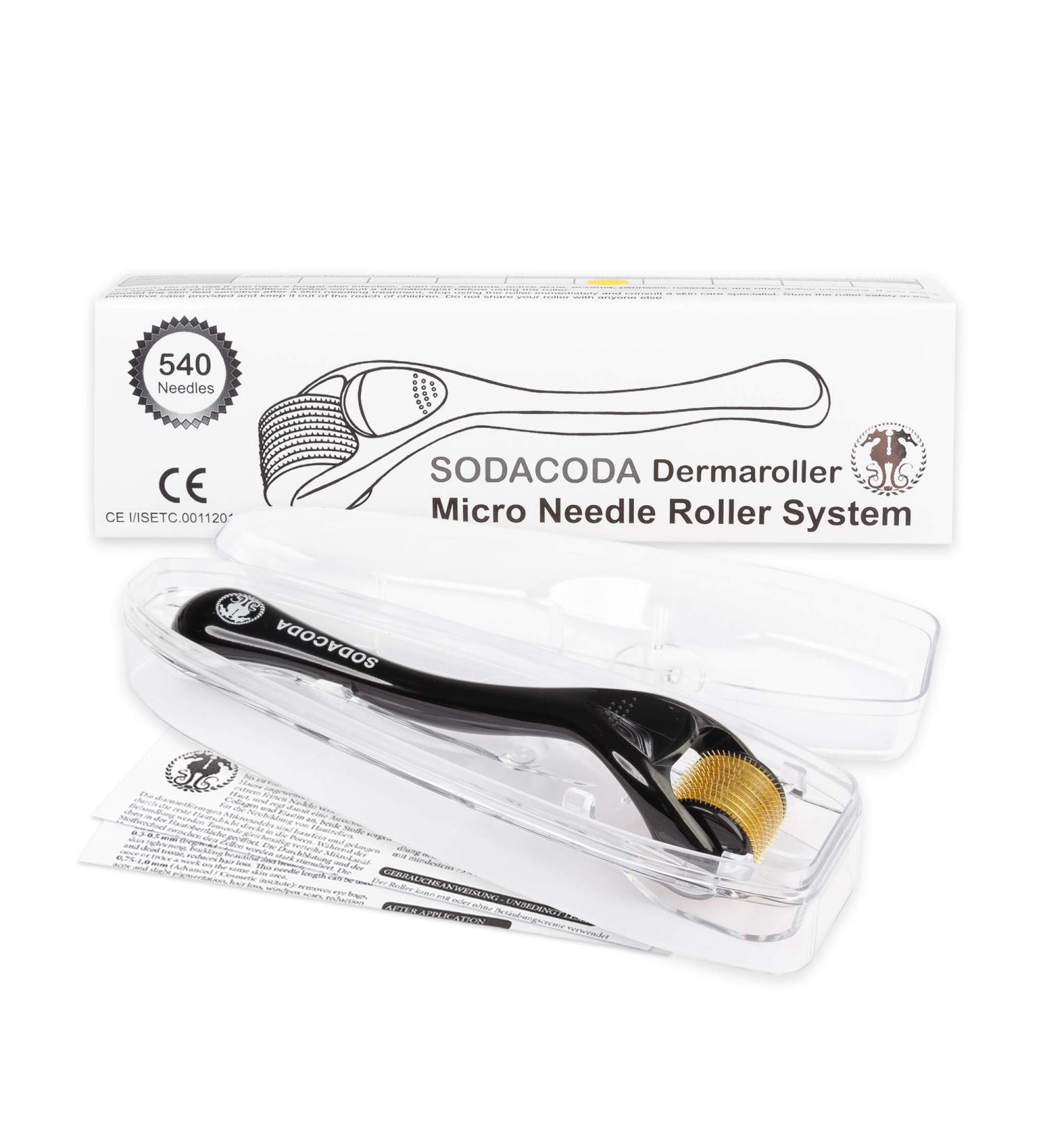 Sodacoda Dermaroller - 540 Titanium & Stainless Steel Micro Needles | 2.50mm Needle Length for Ultimate Skin Rejuvenation - Buy Online on GoSupps.com
