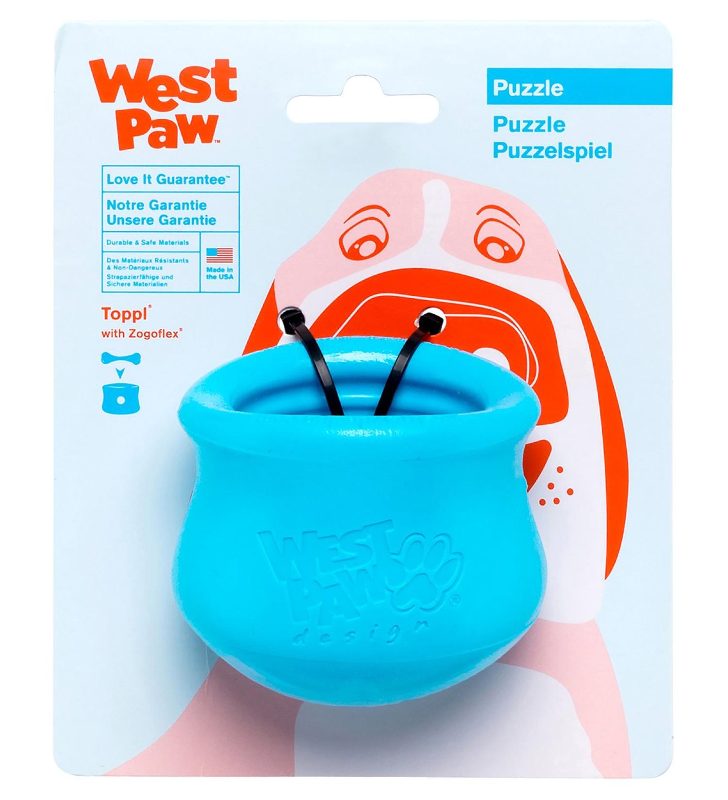 Zogoflex West Paw Toppl Toy - 8cm Aqua Blue - Durable Non-Toxic Perfect for Small Dogs - International Shipping Available - Buy Online on GoSupps.com