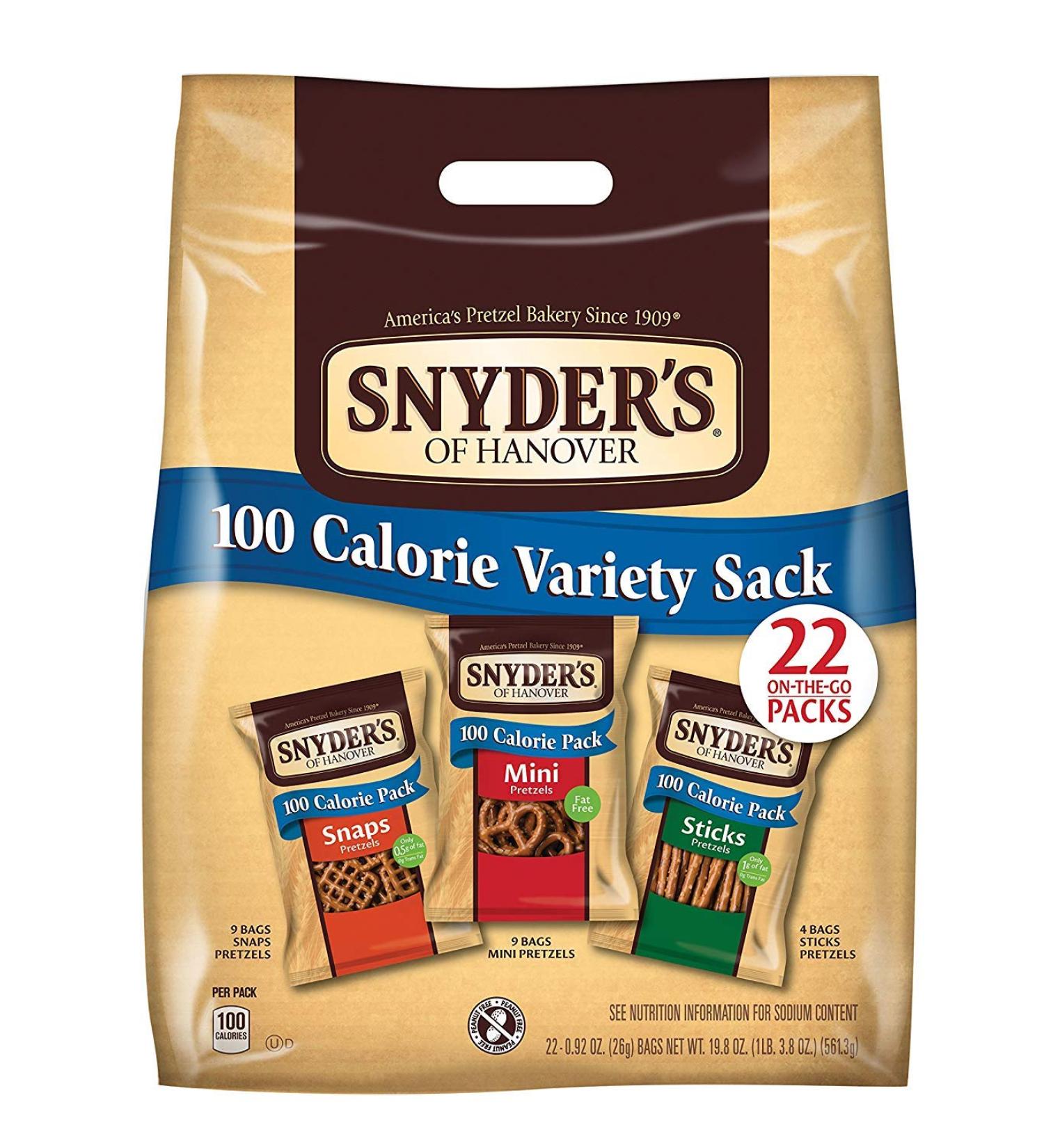 Snyder's of Hanover 100 Calorie Pretzel Variety Pack - 22 Count - Healthy Snack Option - Buy Online on GoSupps.com