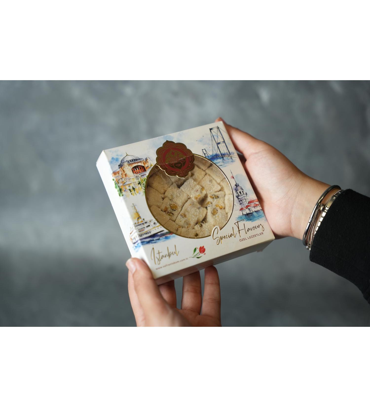 Authentic Turkish Delight with Gift Box- Luxury Exotic Flavours Handcrafted in Turkey Vegan & Gluten-Free Double Sultan Turkish Delight with Pistachio-Covered Coconut 200g - Buy Online on GoSupps.com