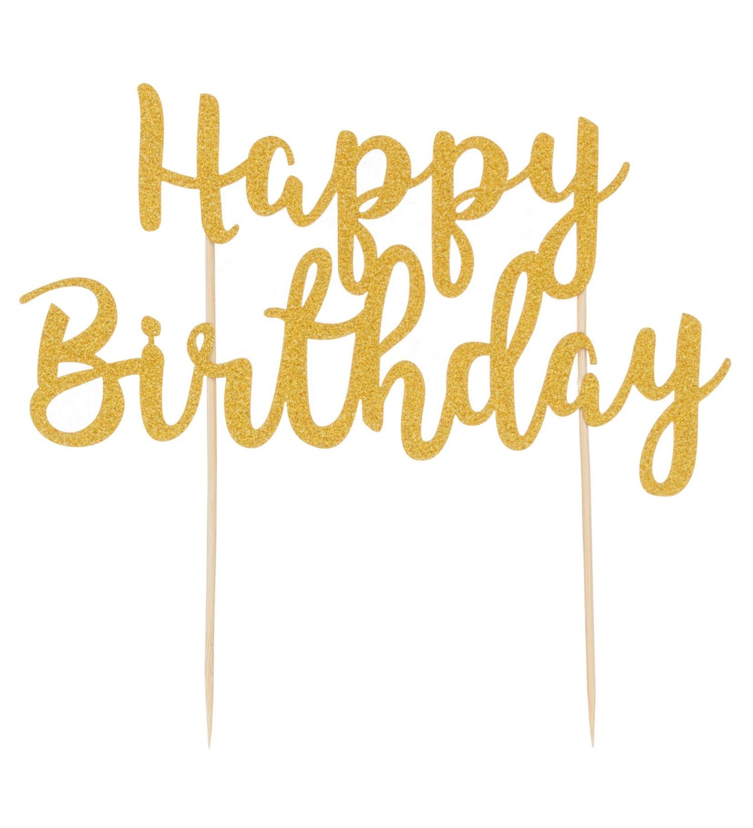 Mason Cash Gold Happy Birthday Glitter Cake Topper 30 x 21 cm - Buy Online on GoSupps.com