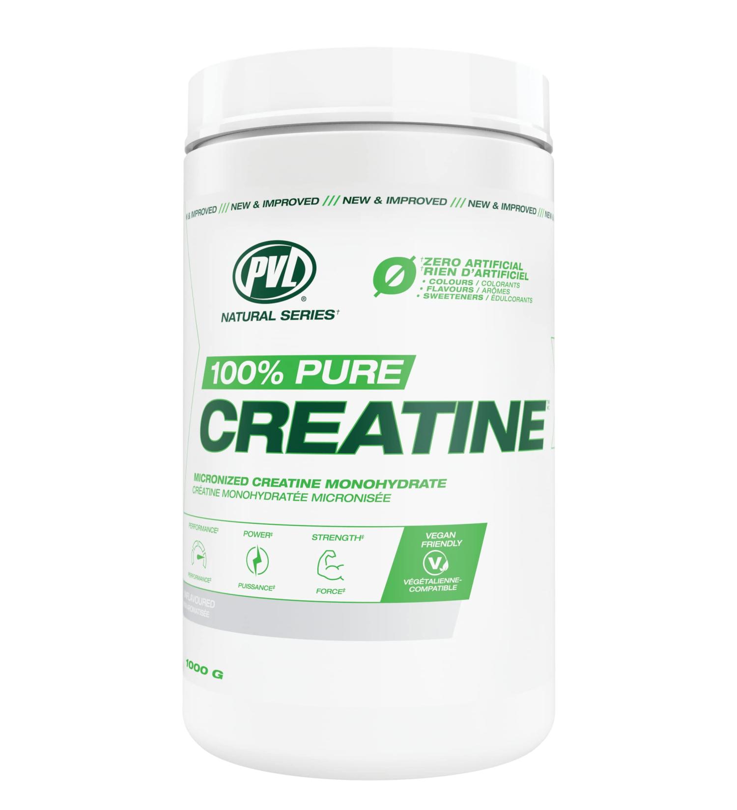 PVL 100% Pure Creatine - Creatine Monohydrate Micronized Powder - Creatine Powder Supplement for enhanced high-intensity performance - 1000 g - 200 Serving 200 Servings (Pack of 1) - Buy Online on GoSupps.com