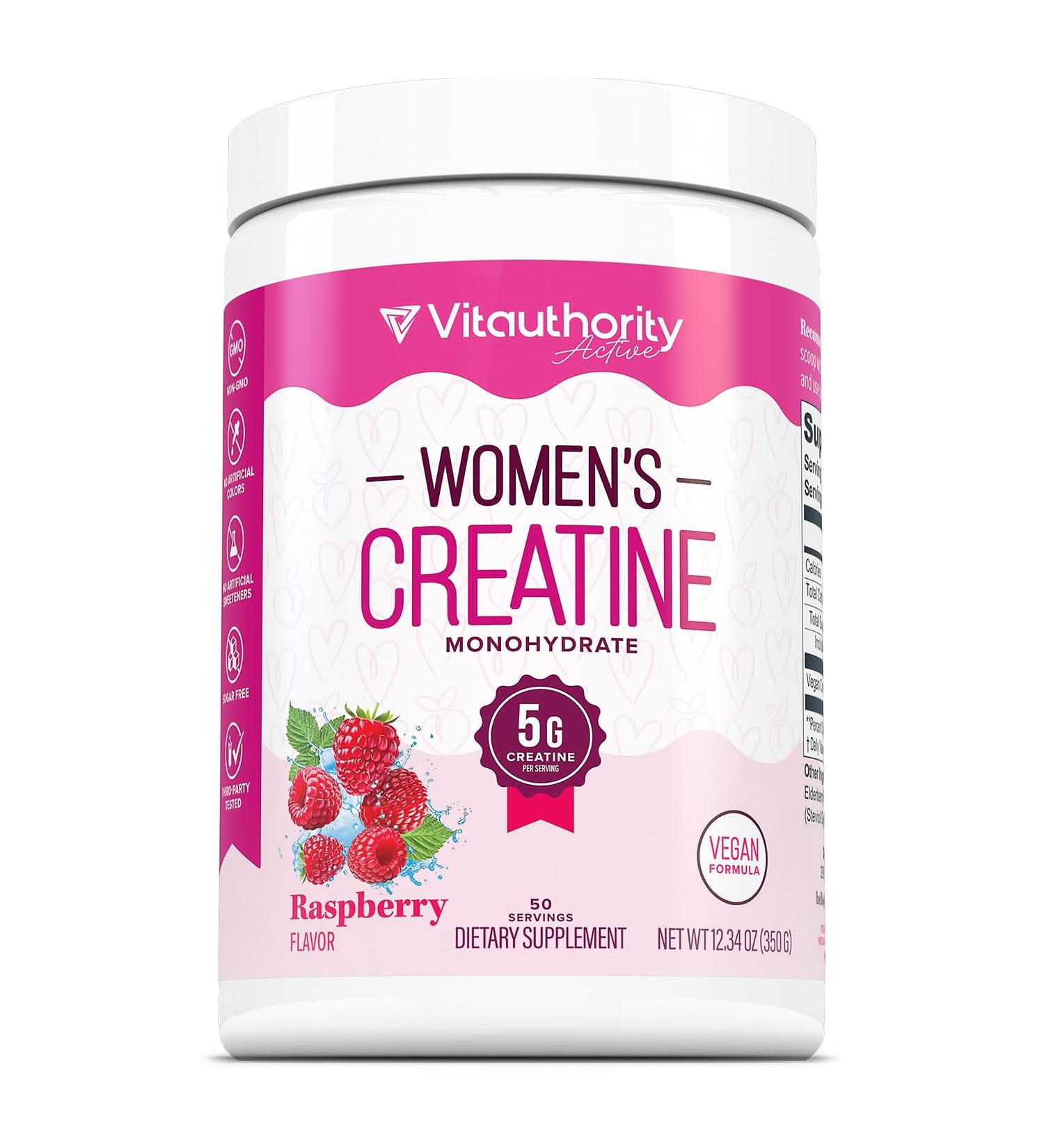 Micronized Creatine Monohydrate Powder 5g per Serving Creatine Supplement | Support ATP Boost Strength Lean Muscle & Recovery | No Sugar Dyes or Fillers | Superior Mixing - Raspberry 50 Servings - Buy Online on GoSupps.com