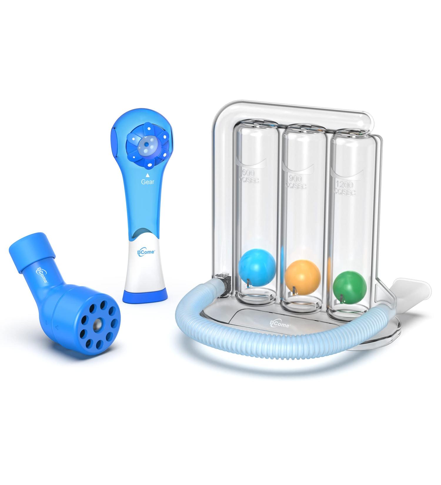 3 Pack Respiratory Exercise Devices with 3 Sized Steel Balls - Strengthen Throat Muscles and Expel Mucus - Adjustable Gears for Different Resistance - Buy Online on GoSupps.com