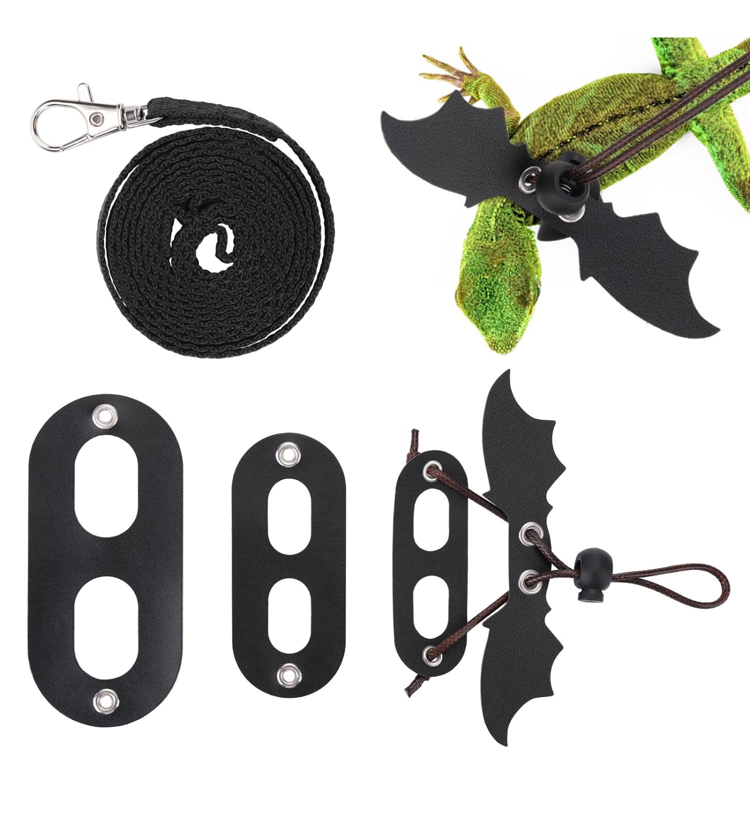 cobee Adjustable Lizard Leash 3pcs Bearded Dragon Harness and Leash 3 Size Reptile Leather Harness Bearded Dragon Rope with Cool Wings for Lizard Amphibians Chameleons Small Pet Animals(S M L) - Buy Online on GoSupps.com