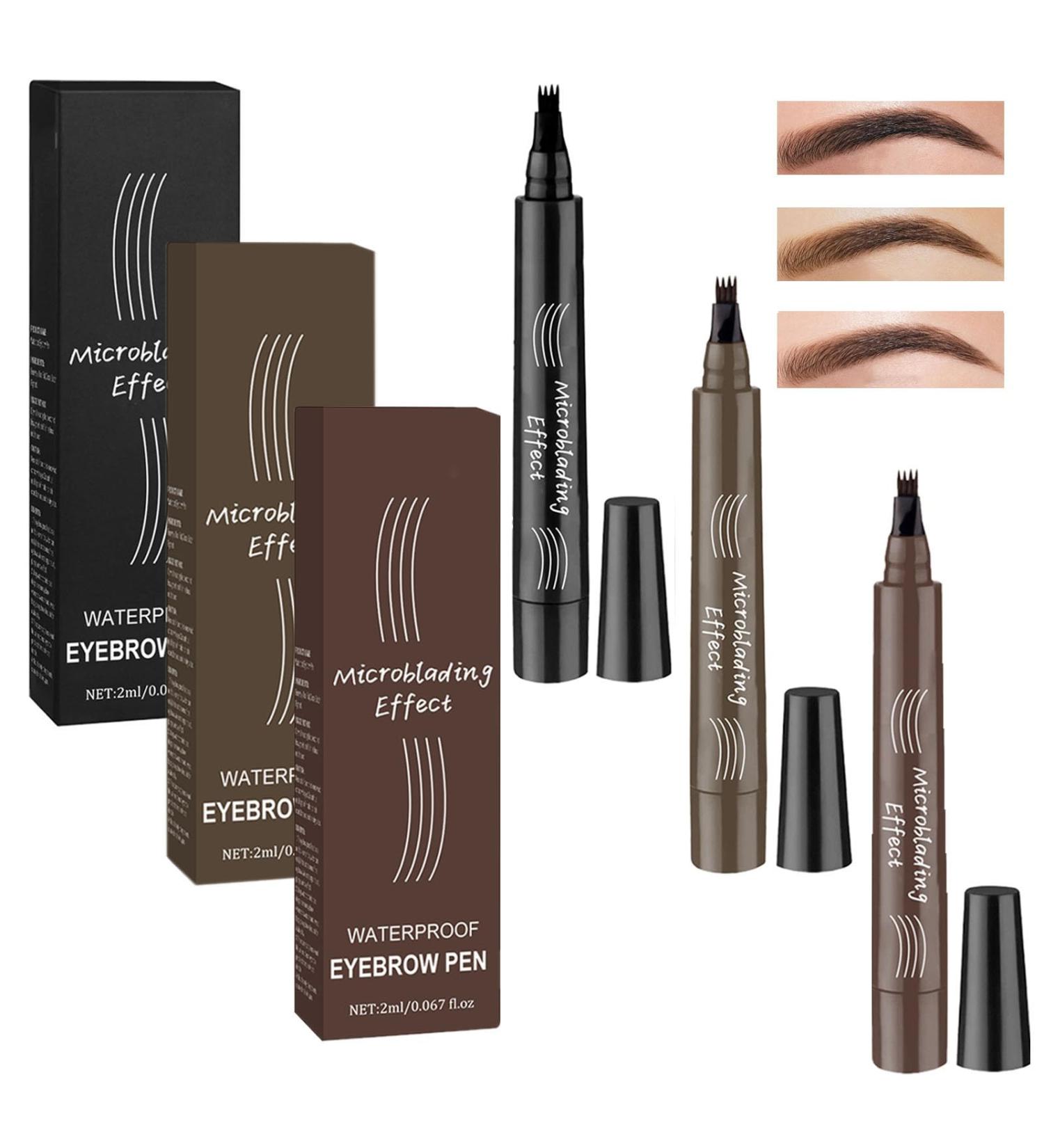 3 PCS Eyebrow Pencil Eyebrow Pen Waterproof Brow pen Microblading Eye Brow Pencils Long Lasting Natural Eyebrow Pen Black & Black-gray & Dark Brown 3 count (Pack of 1) 03 Black & Black-gray & Dark Brown - Buy Online on GoSupps.com