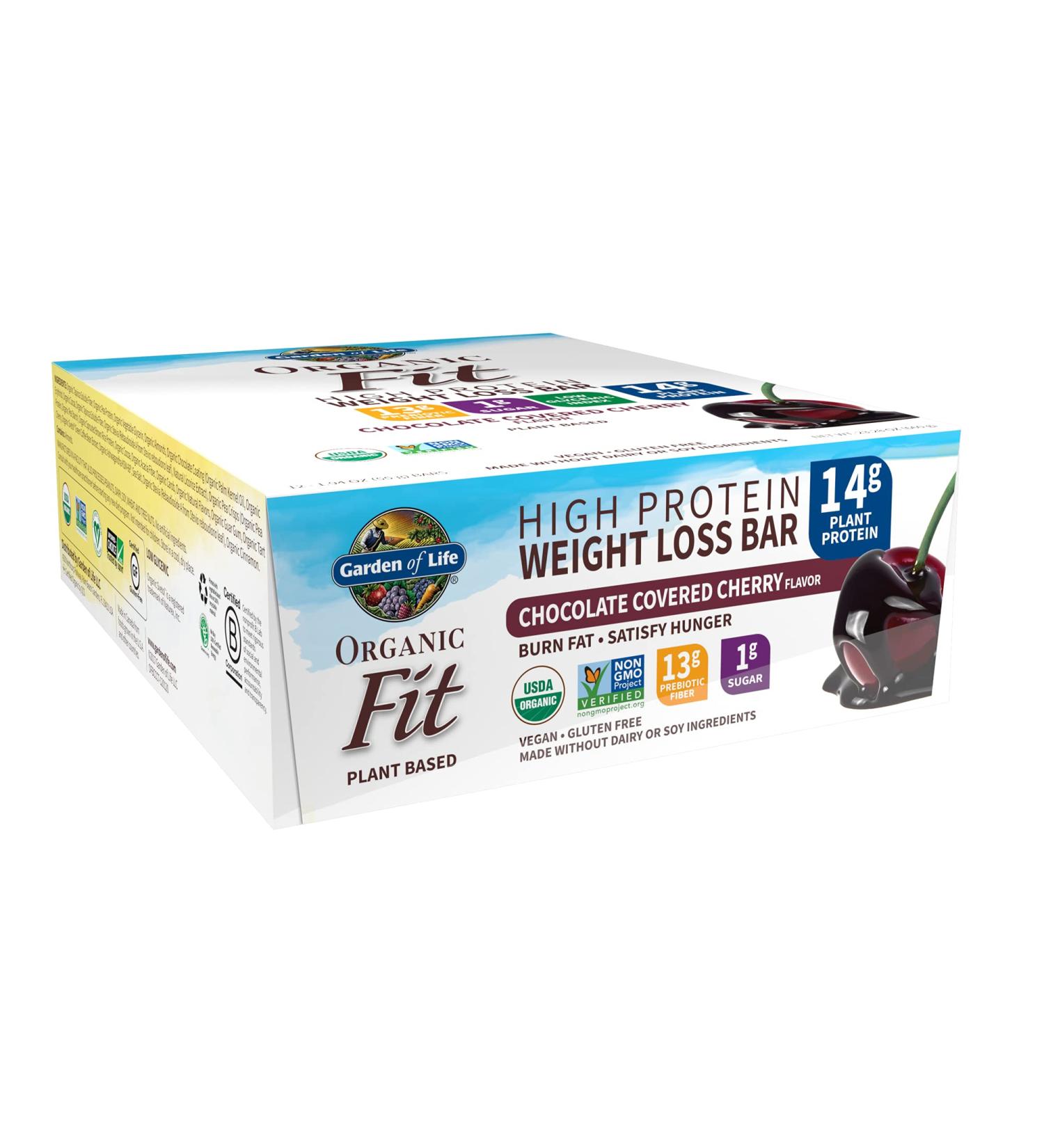Garden of Life Organic Fit Protein Bars - Chocolate Covered Cherry, 12 Pack - Weight Loss & Nutrition - Buy Online on GoSupps.com