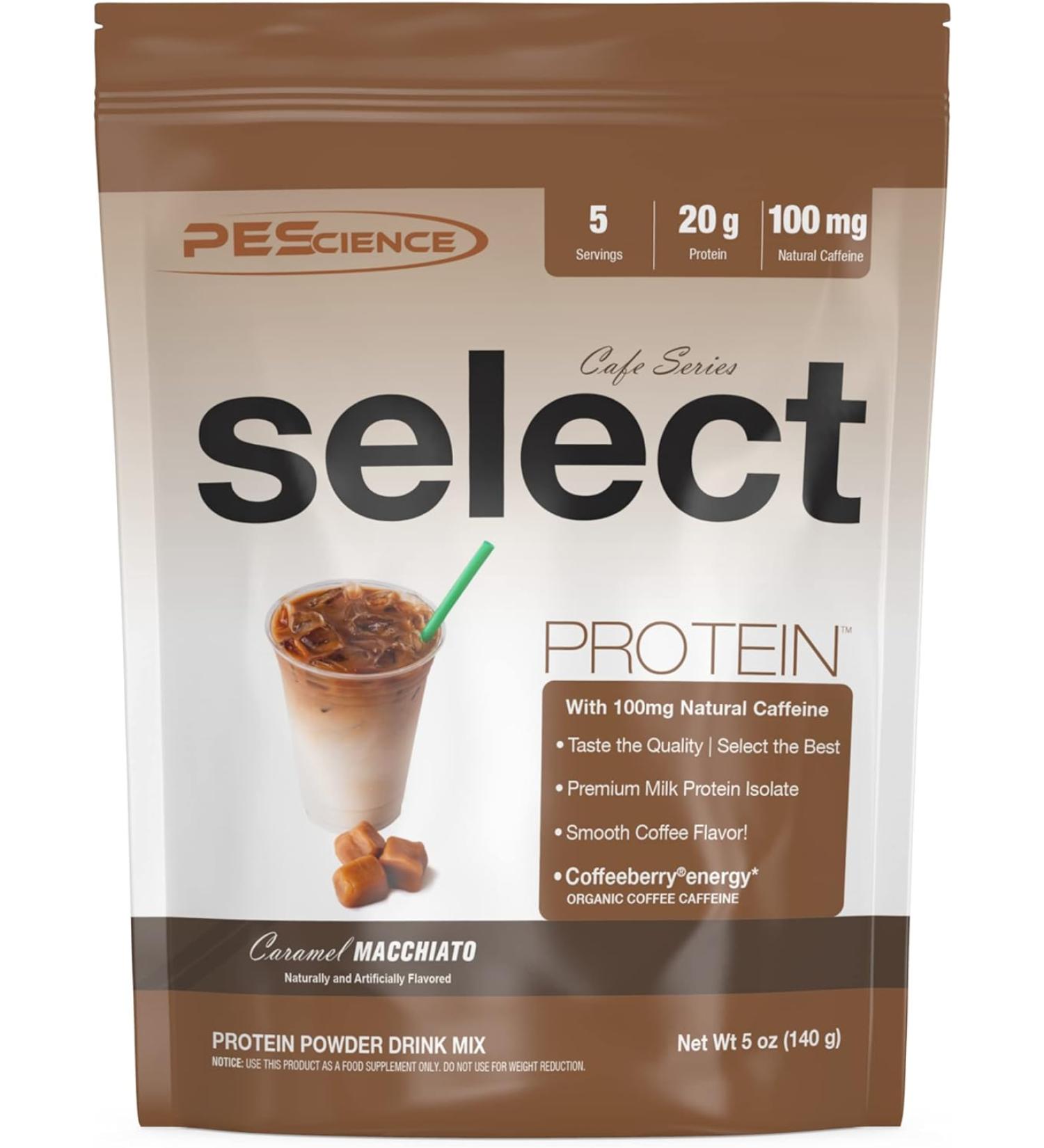 PEScience Select Cafe Protein - Caramel Macchiato - 5 Oz. - Buy Online on GoSupps.com