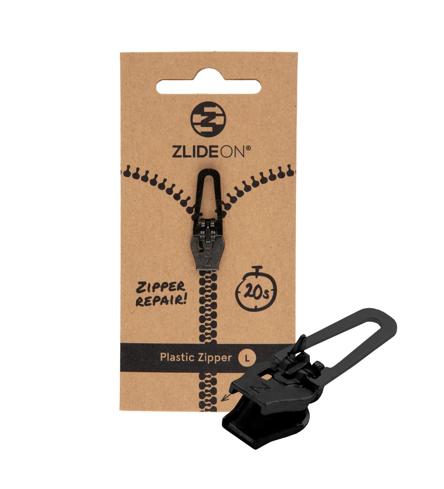 ZlideOn Zipper Pull Replacement - Black (L) - Instant Zipper Slider for Plastic Zippers - Buy Online on GoSupps.com