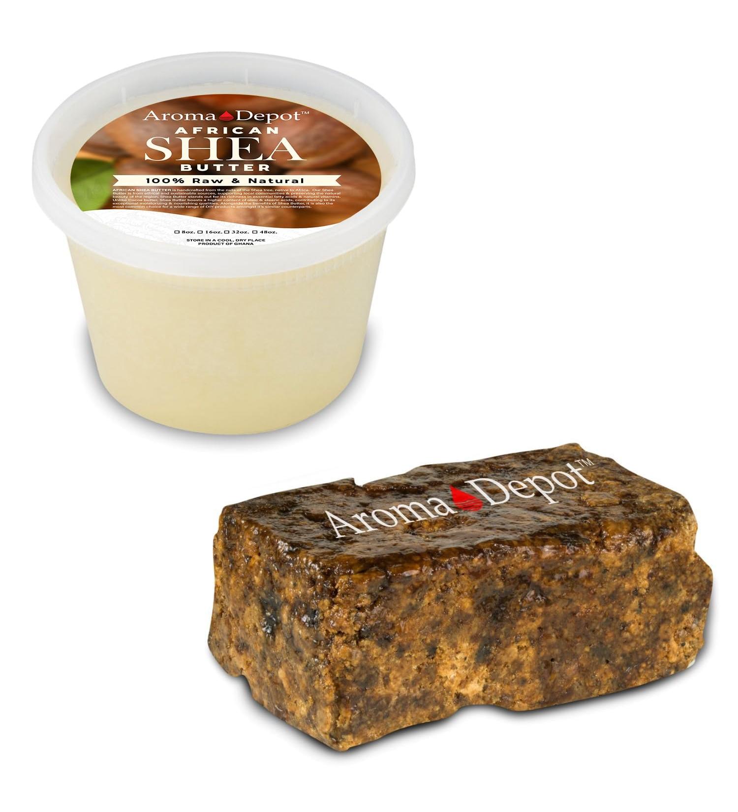 Raw African Shea Butter 1 lb - Natural Unrefined Moisturizer for Dry Skin | Grade A Ivory/White & Black Soap Bar | Ideal for Body Hair & Face - Buy Online on GoSupps.com