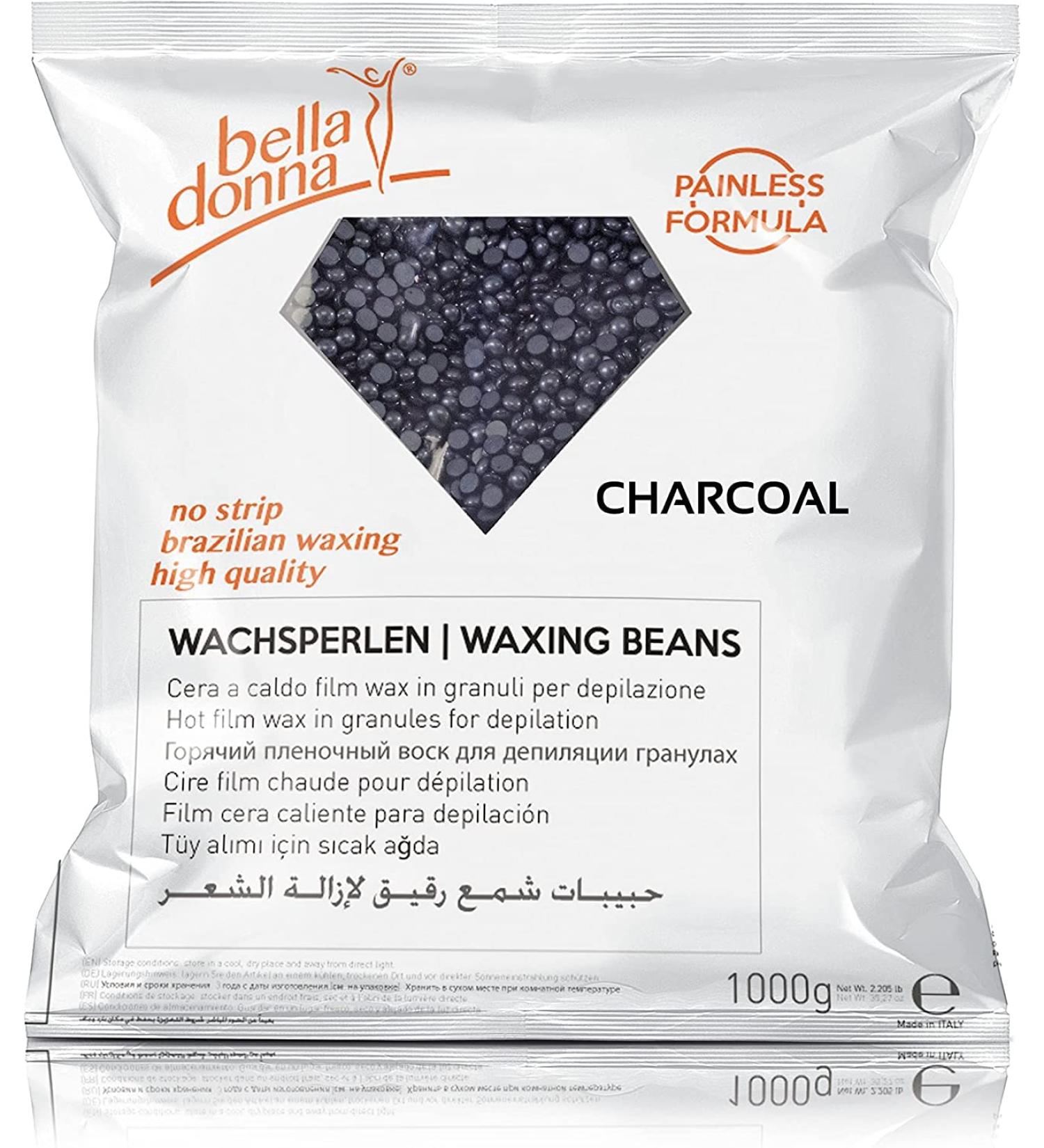 Bella Donna Charcoal Wax Pearls 1000g for Men - Stripless & Painless Hair Removal - Buy Online on GoSupps.com