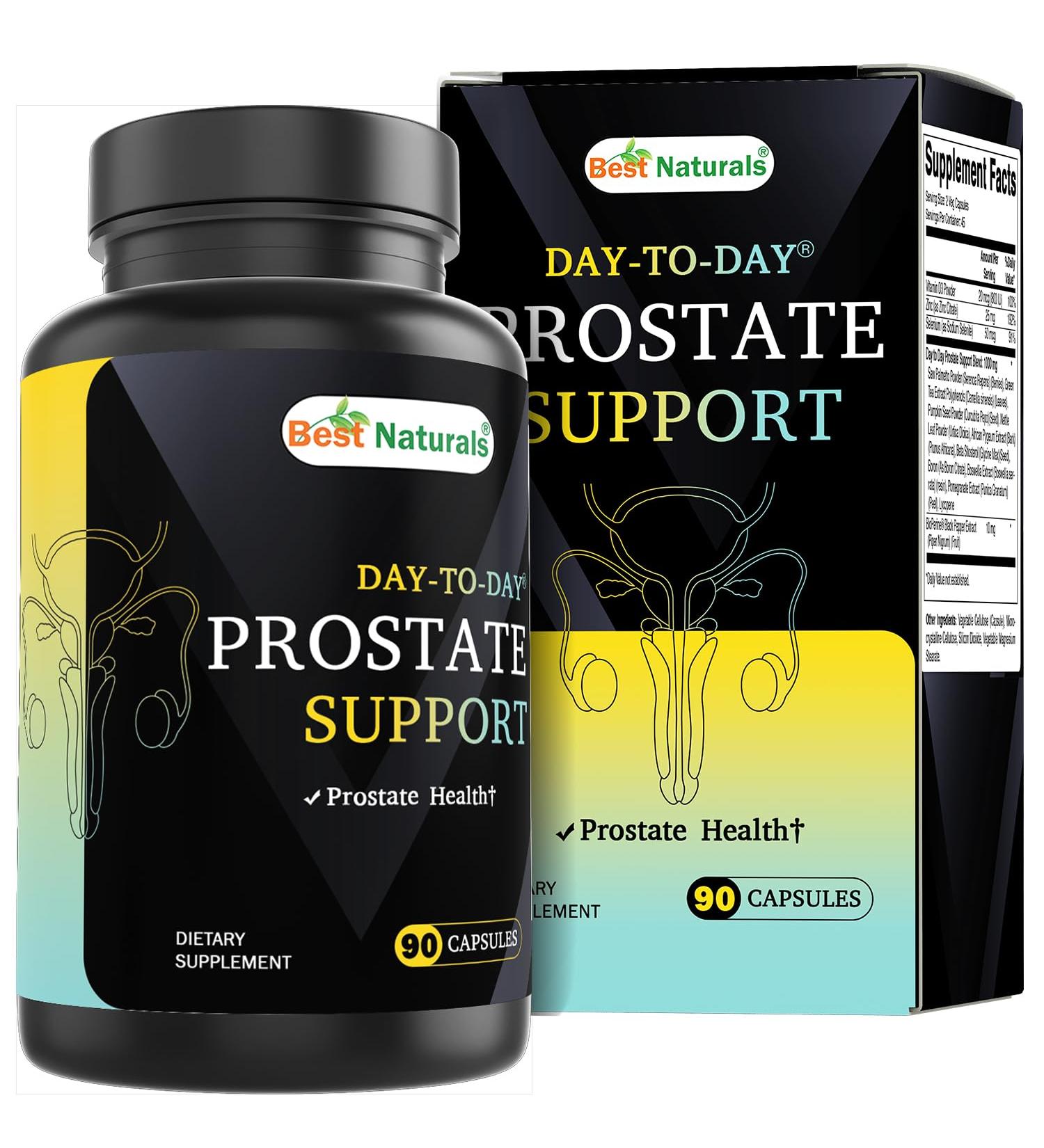 Best Naturals Day-to-Day Prostate Support Supplements 90 Veg Capsules - Made with Saw Palmetto Green Tea Pumpkin Nettle African Pygeum & Beta Sitosterol - Buy Online on GoSupps.com