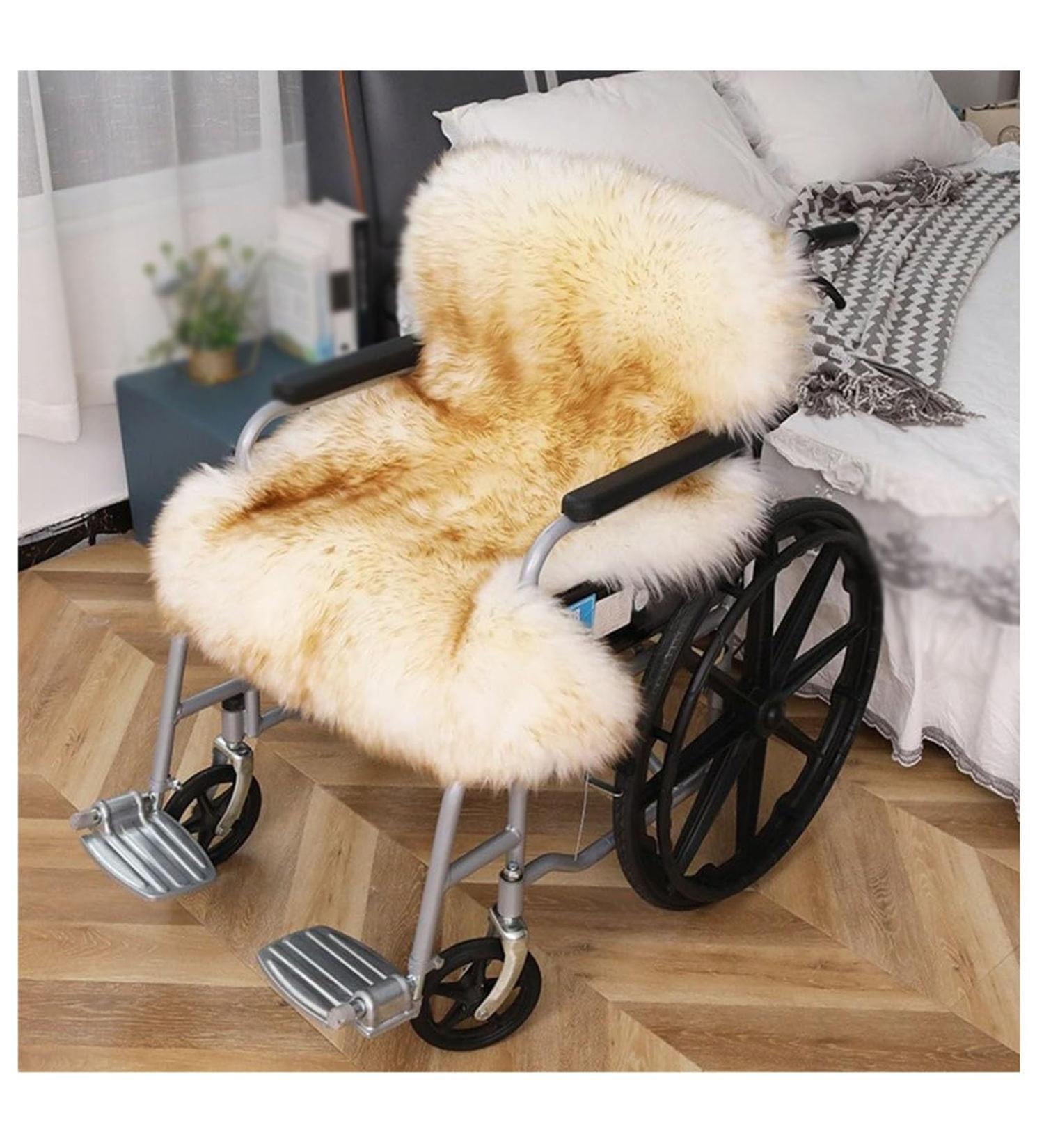 Pure Wool Fleece Wheelchair Cushion Winter Warm Wheelchair Cushion Natural Wool Wheelchair Seat Pad Suitable for Electric/Manual Wheelchair Chair Sofa Or Car(3) 70*100cm 3 - Buy Online on GoSupps.com