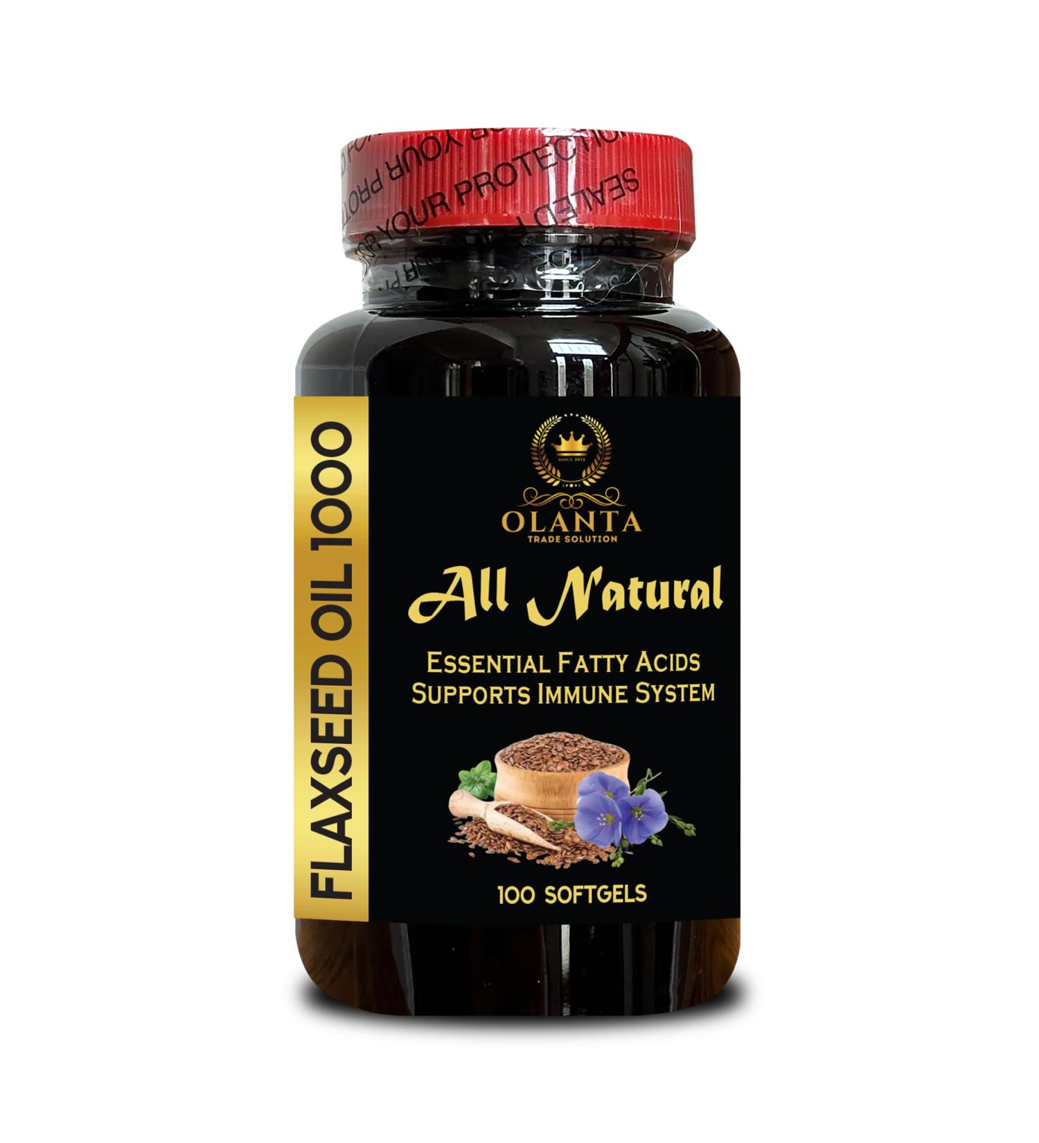 OLANTA TRADE SOLUTION Flaxseed Oil Organic 100 Softgels Cold-Pressed Omega Support Plant-Based Vegan Non-GMO USA Supplement - Buy Online on GoSupps.com