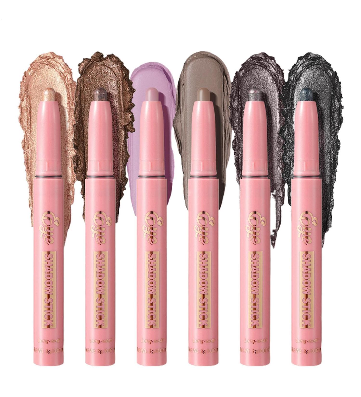 Ceprznvey Eyeshadow Stick Cream Eyeshadow Pen Shiny Pigmented Smudge-Proof Texture Long-Lasting Color Waterproof Makeup for Women Girls Travel Parties Holiday Daily Use 6 Pieces - Buy Online on GoSupps.com