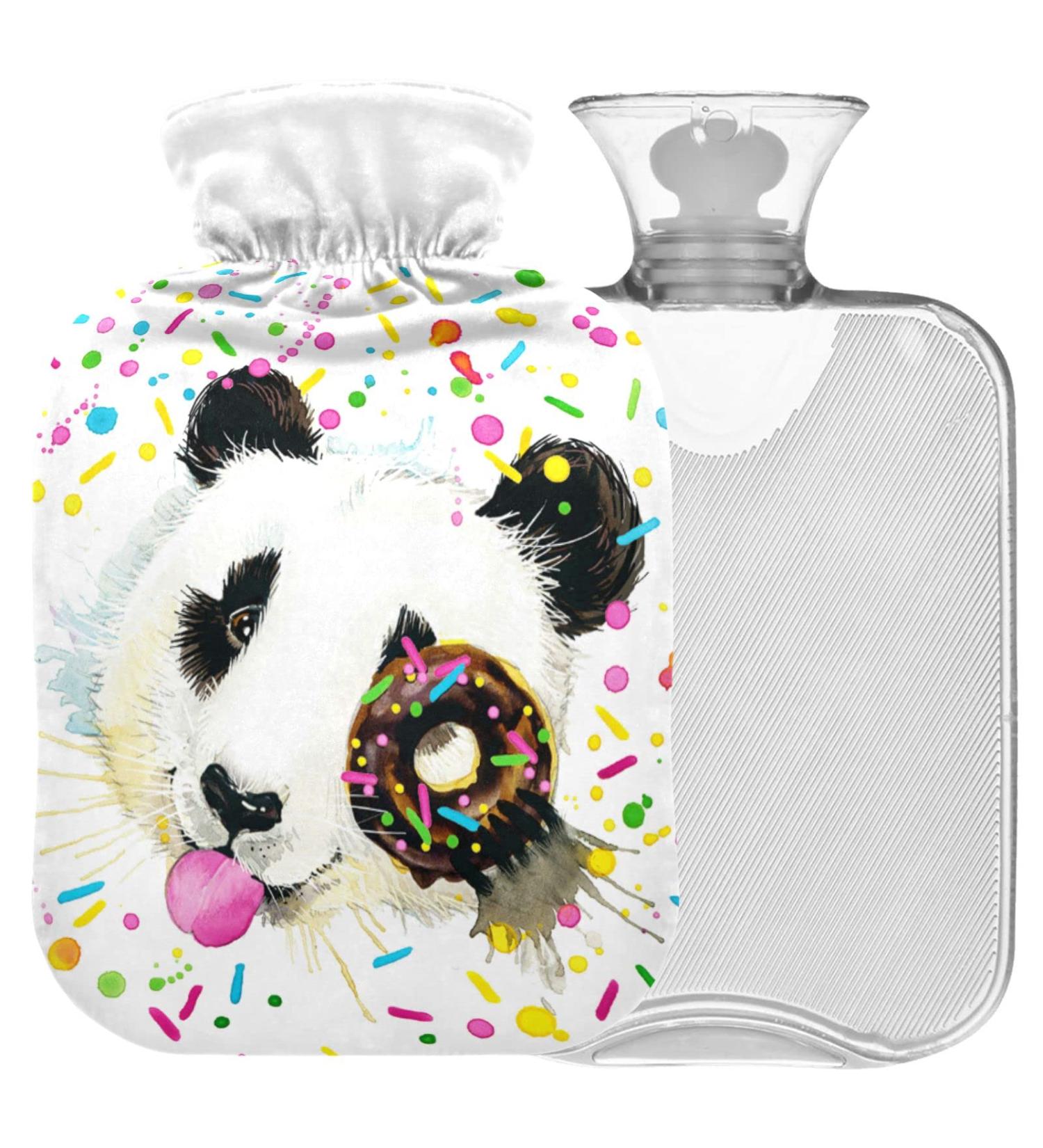 Naanle Donut Panda Hot Water Bottle - 2L Transparent Heater for Bed Hand & Feet | Pain Relief & Warmth Therapy - Buy Online on GoSupps.com