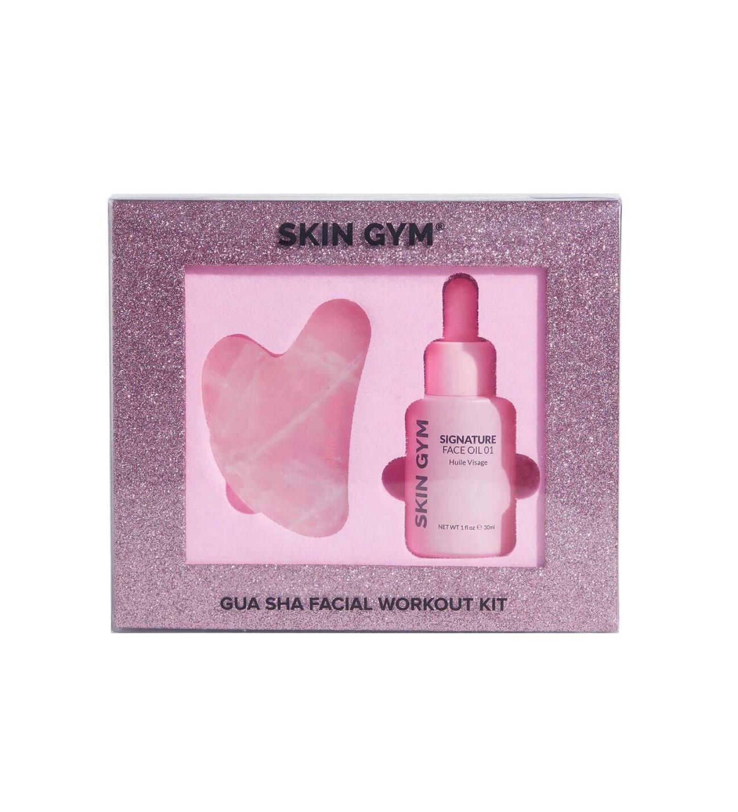Shop Skin Gym Rose Quartz Gua Sha & Signature Oil Kit | Radiance Boosting Duo for Facial Contouring & Skin Rejuvenation | All-in-One Exfoliating & Moisturizing Oil | Perfect for AM/PM Use | International Shipping Available - Buy Online on GoSupps.com