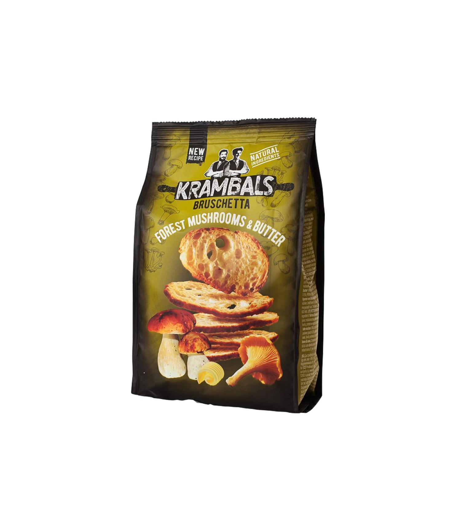 Buy Krambals Bruschetta Bread Chips - Wild Mushrooms & Butter | Healthy Snack 70g | International Shipping - Buy Online on GoSupps.com
