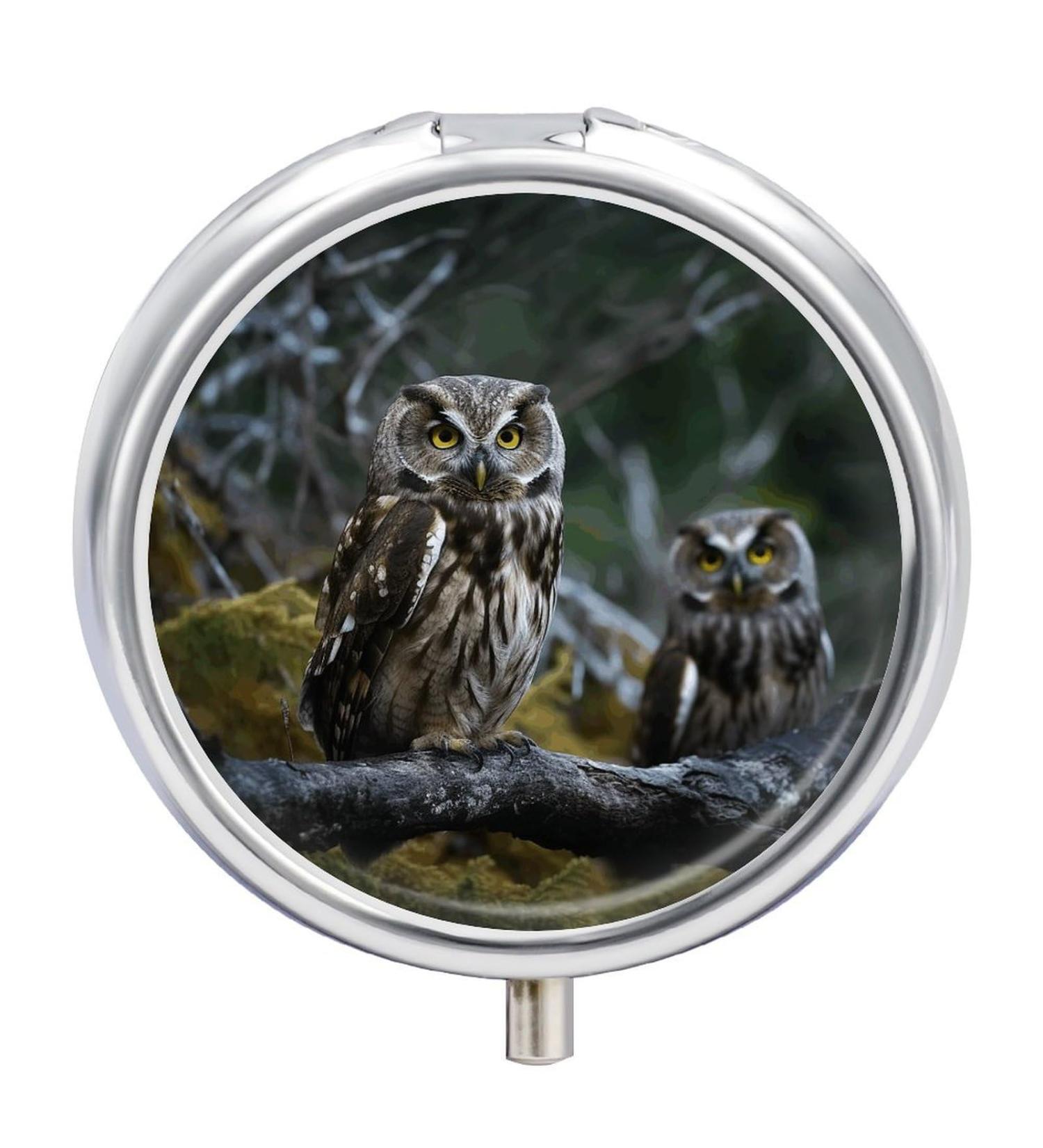 Travel Pill Box - 3 Compartment Owl Design Portable Organizer for Purse & Pocket - Buy Online on GoSupps.com