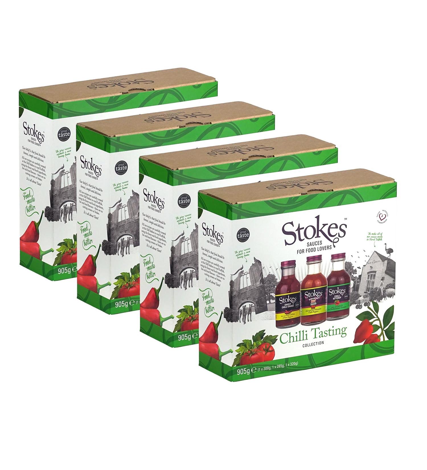 Stokes The Chilli Tasting Collection 3 Jar Pack | Vegetarian Vegan Dairy Free Gluten Free | Pack of 4