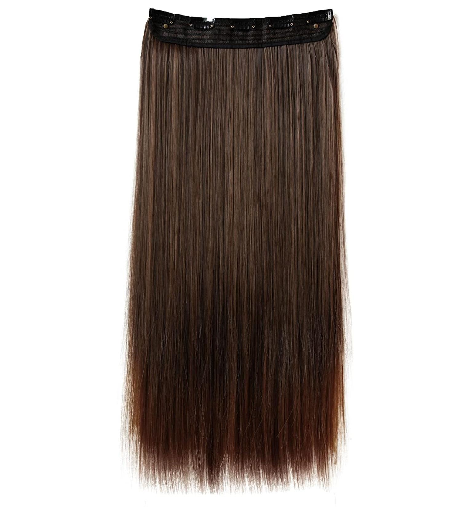 CAISHA 24" Clip In Hair Extensions One Piece Full Head Hairpiece Straight Brown Mix C59 brown mix #4T30 C59 - Buy Online on GoSupps.com