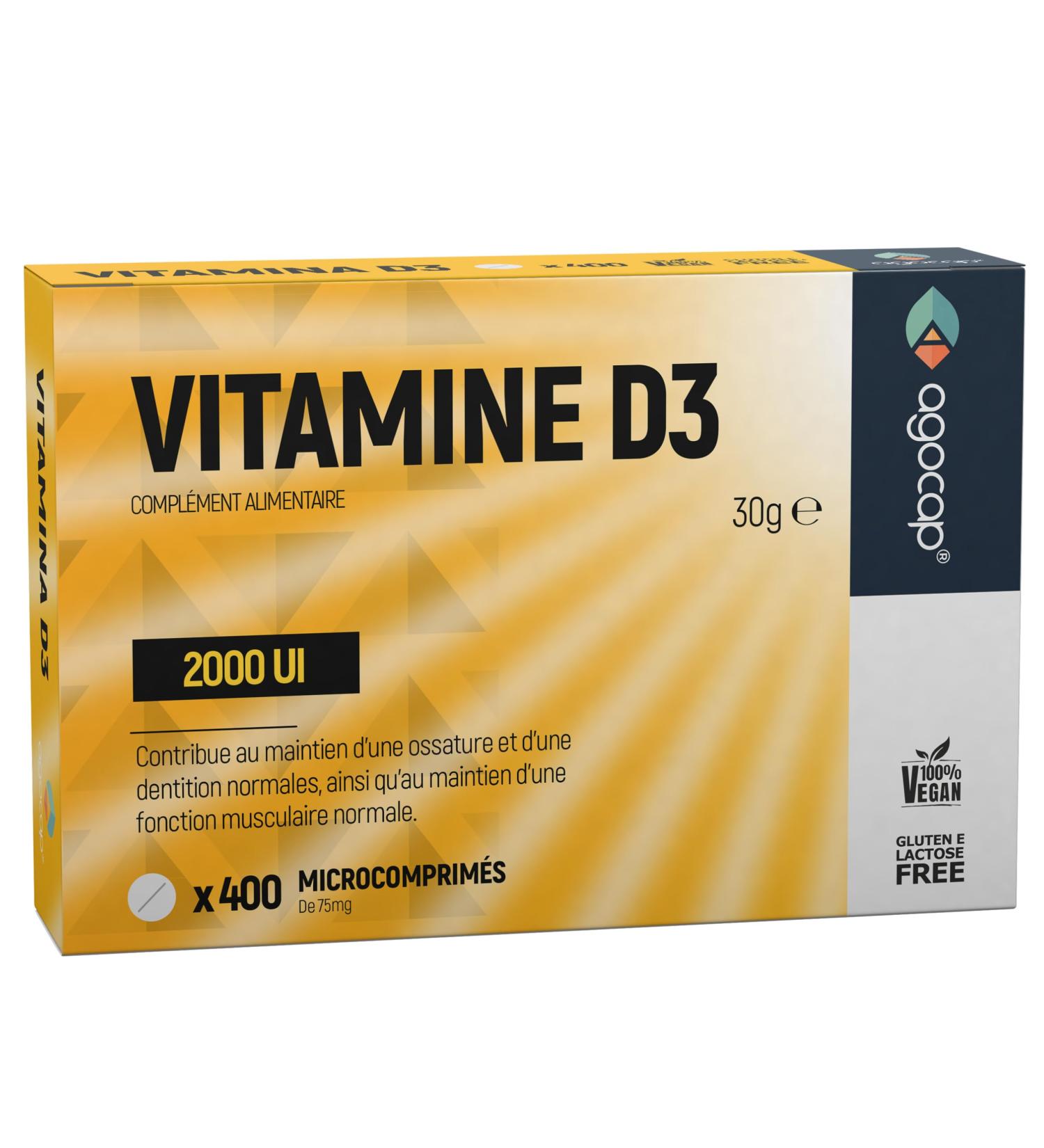 Vitamine D3 2000 UI Compl ment Alimentaire pour Os et Syst me Immunitaire Format Pocket 400 comprim s - Buy Online on GoSupps.com