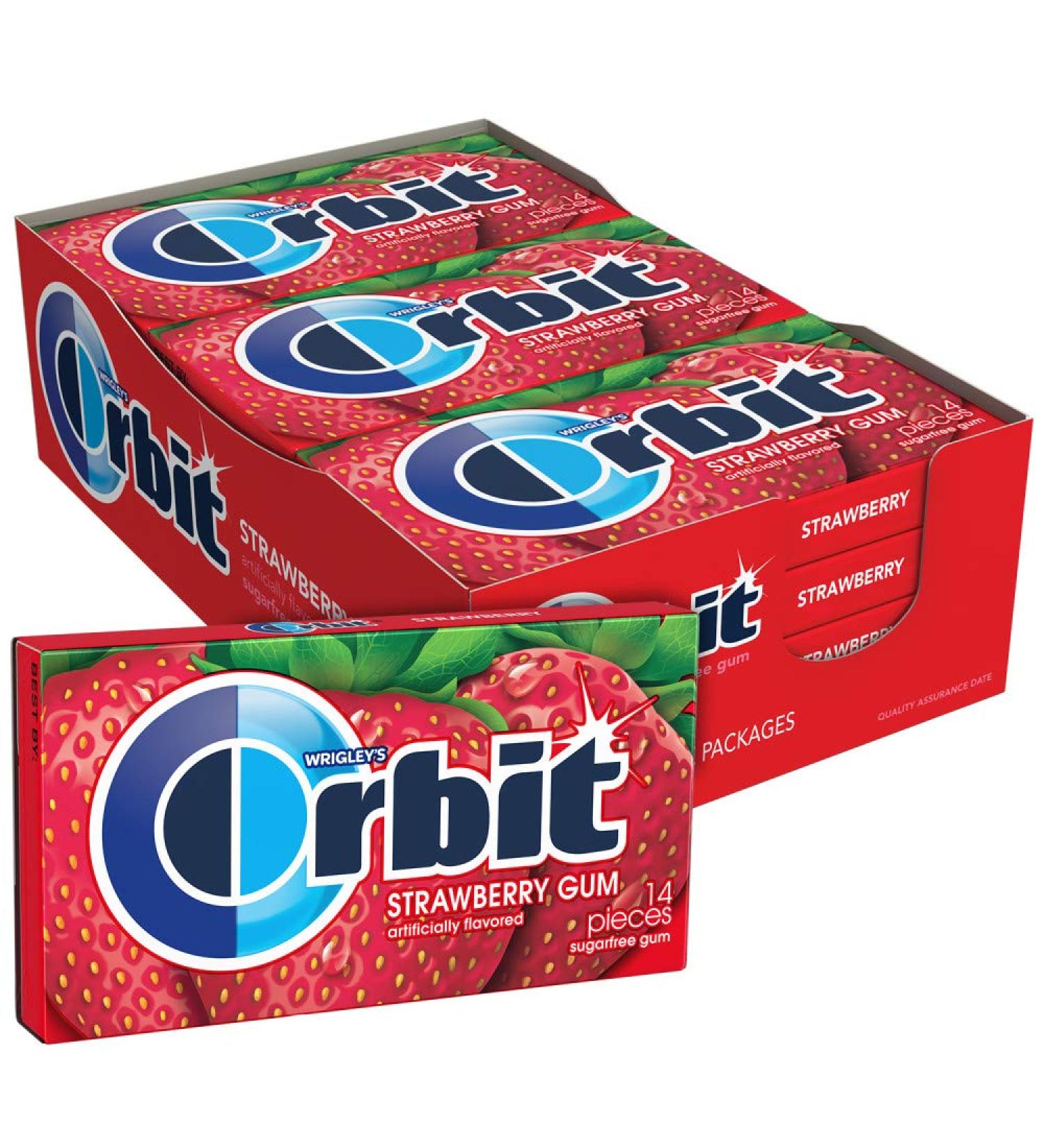 ORBIT Strawberry Sugar Free Chewing Gum - 12 Packs (168 Total Pieces) - Buy Online on GoSupps.com