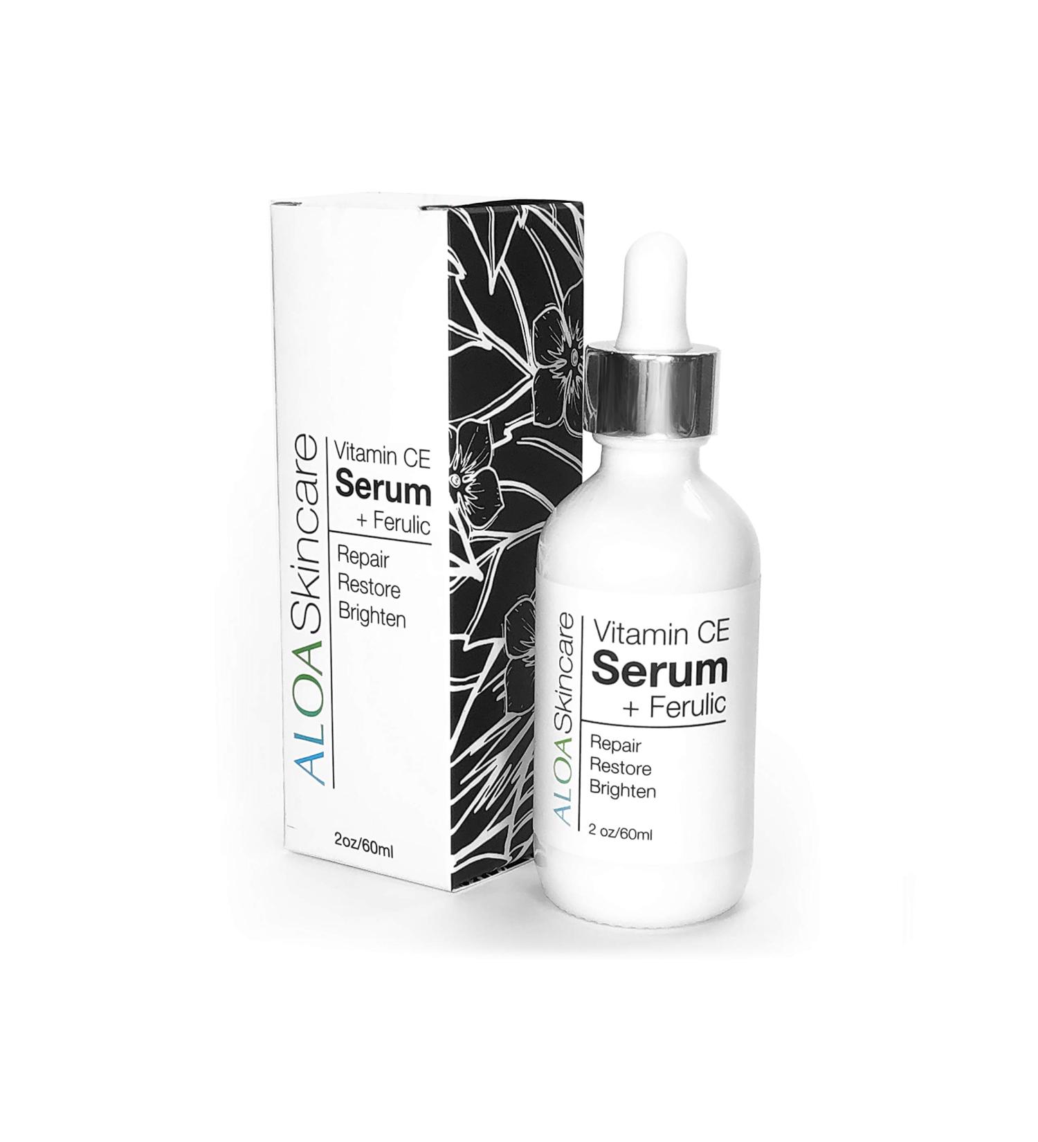 Buy ALOA Skincare Vitamin CE Serum + Ferulic & Hyaluronic Acid | Anti-Aging Firming & Brightening Facial Serum - 2oz - International Shipping - Buy Online on GoSupps.com