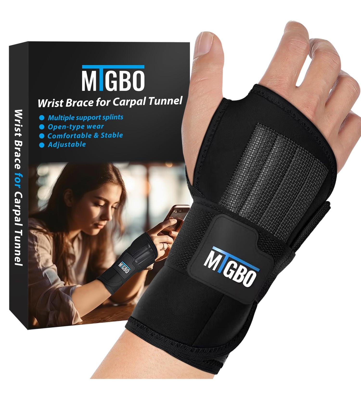 Wrist Brace for Carpal Tunnel - Adjustable Support for Men & Women | GripPro Right Hand (S/M) - Relief for Tendonitis Arthritis & Injuries - Buy Online on GoSupps.com