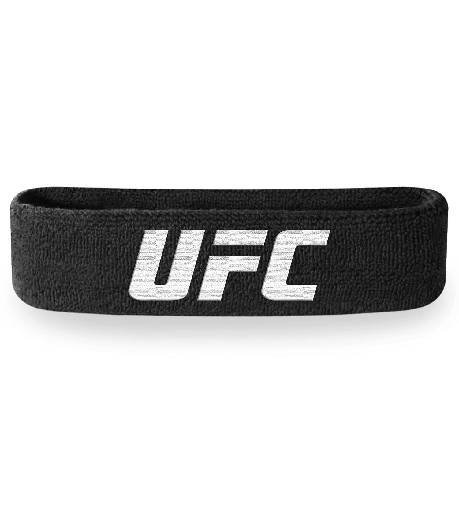 UFC Black/White Terry Cloth Headband - One Size | Black/White - Buy Online on GoSupps.com