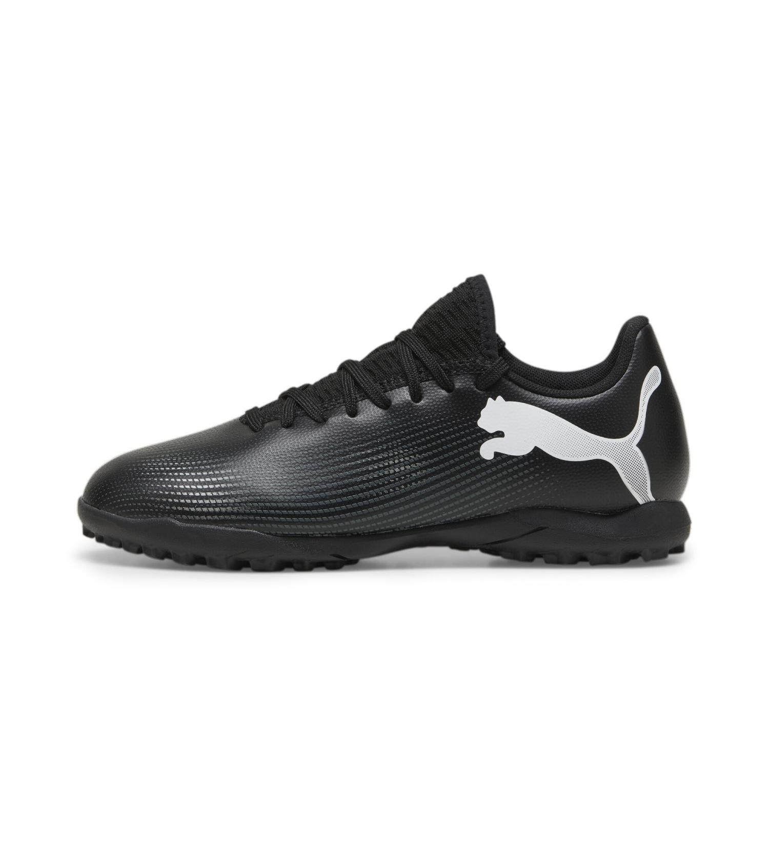 PUMA Unisex Kids Future 7 Play TT Jr Soccer Shoe - Black/White - Size 34 EU | International Shipping Available - Buy Online on GoSupps.com