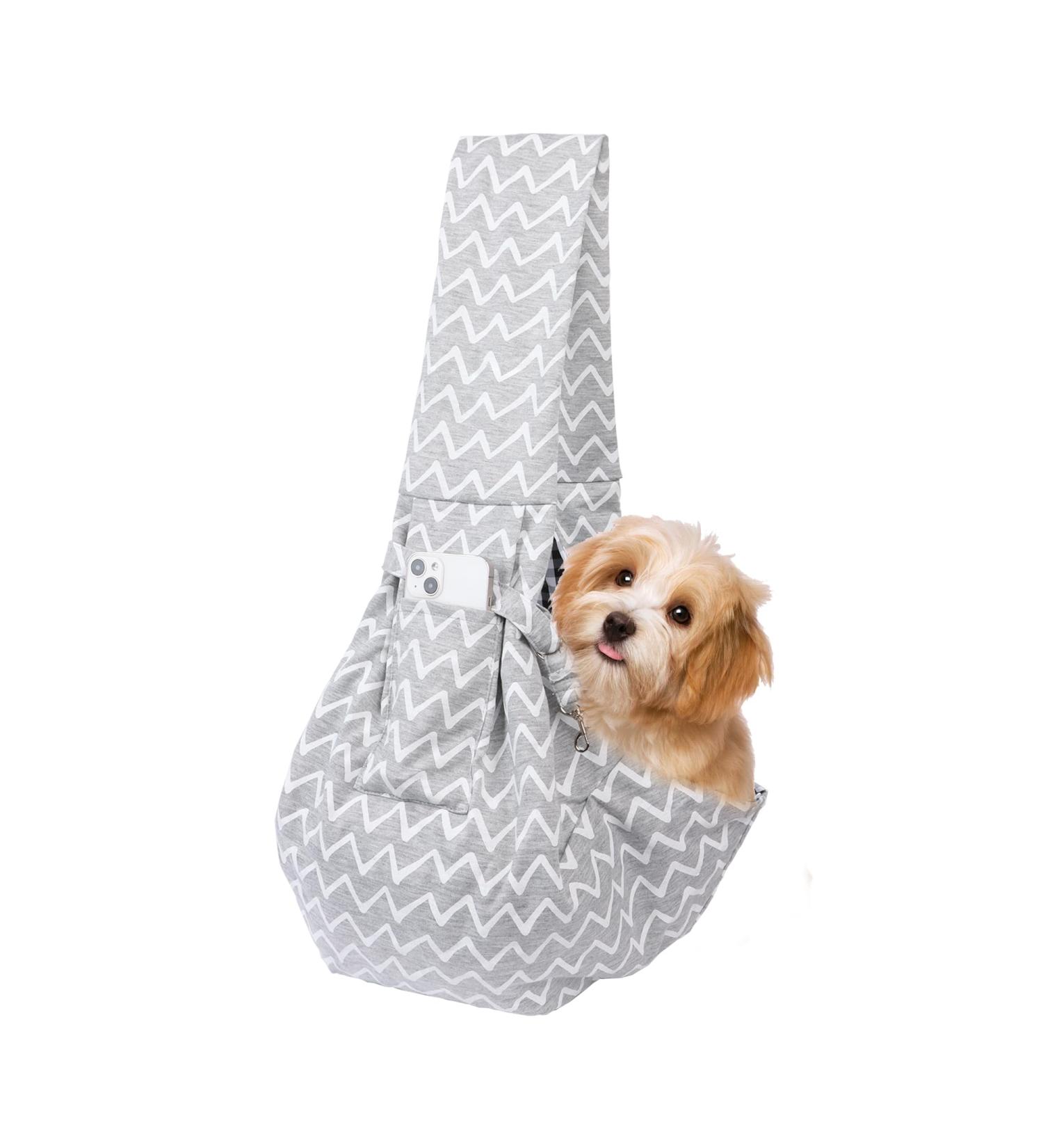 Dog Carrier Bag for Small Dogs & Cats | Sling Pet Carrier for Outdoors | Gray -01 - Buy Online on GoSupps.com