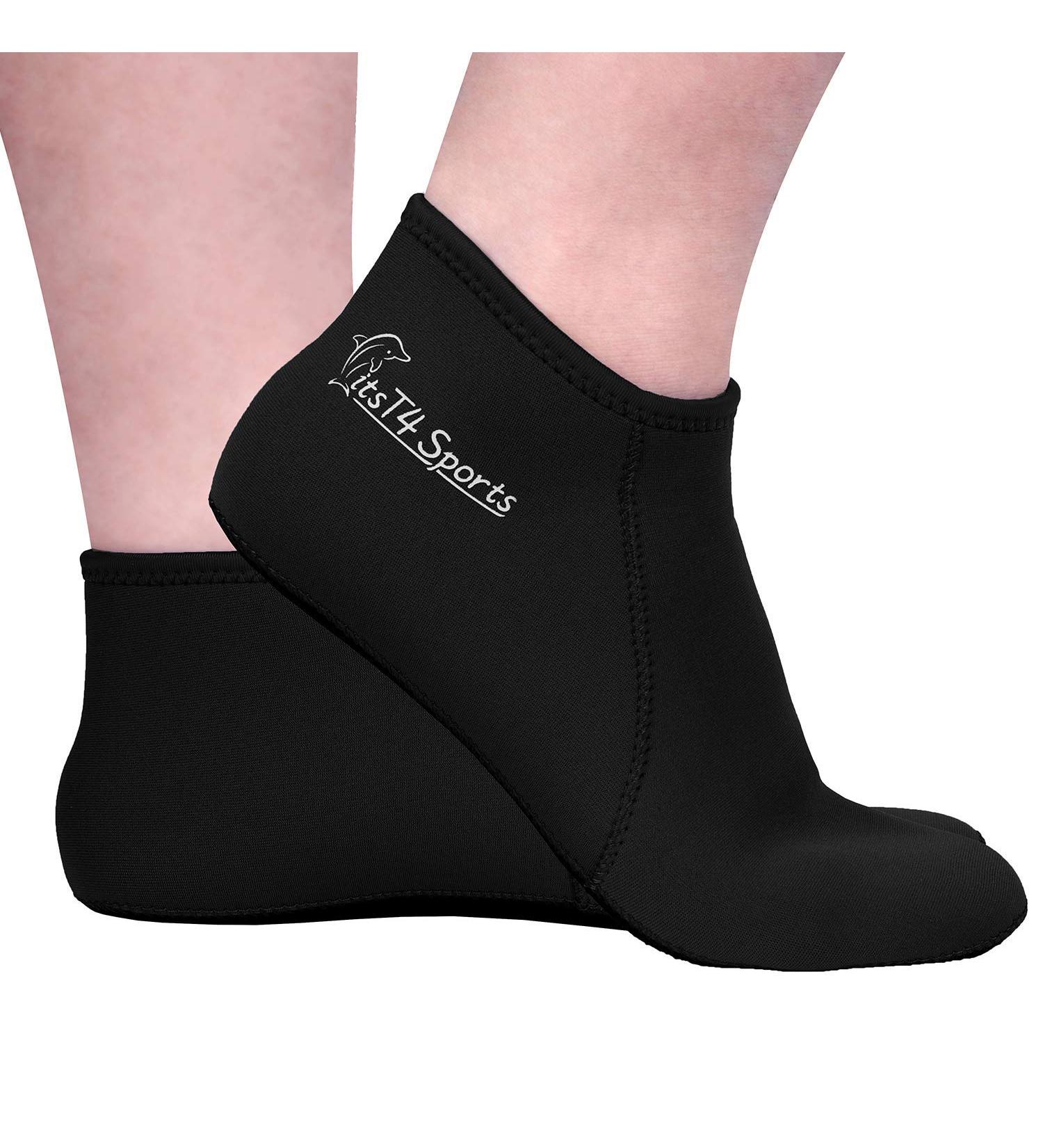 FitsT4 3MM Neoprene Water Socks - Anti-Slip Beach Swim Socks - Black Medium (Men 8-9 Women 9-10) - Buy Online on GoSupps.com