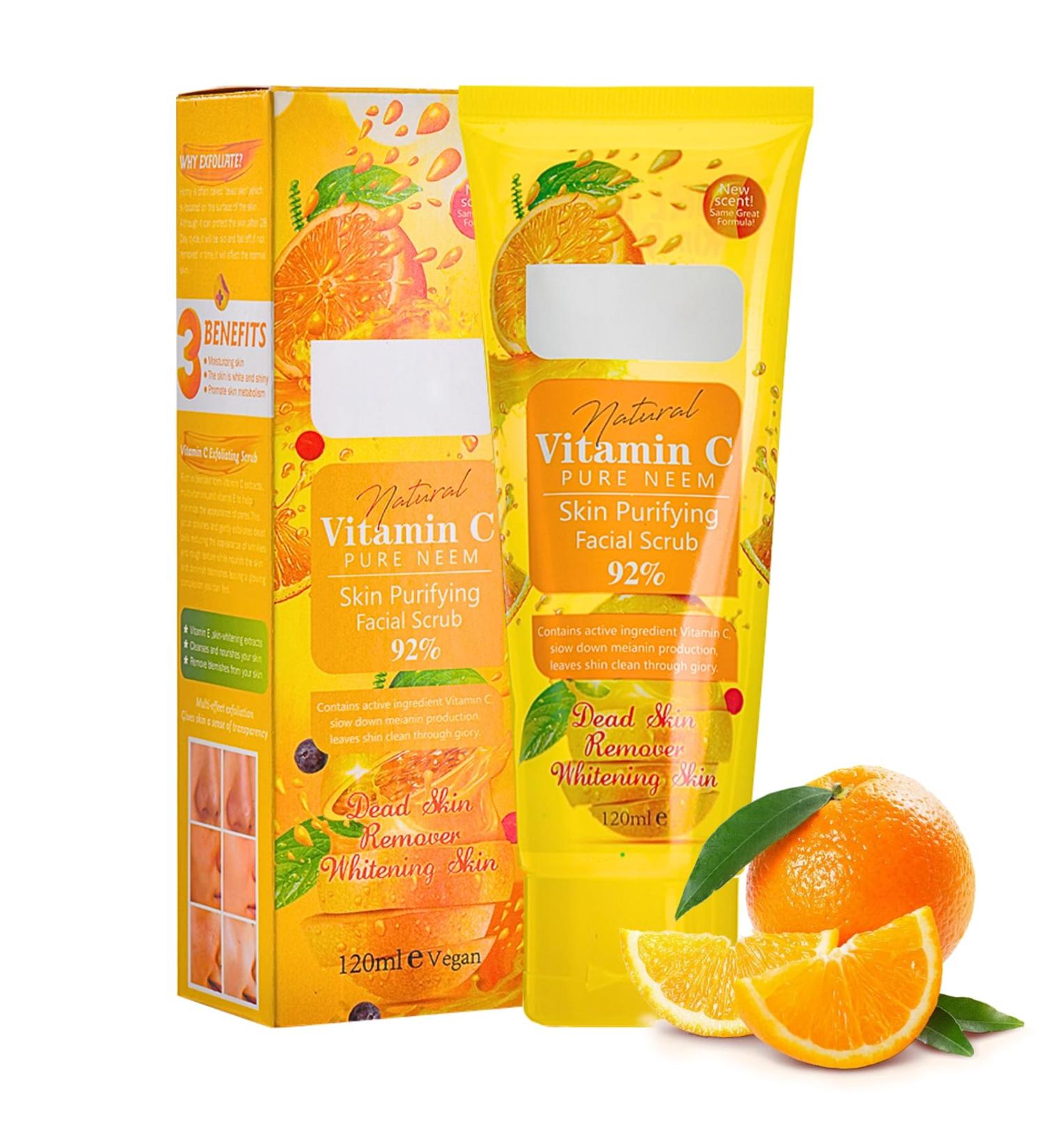 IZBEAUVO Vitamin C Face Exfoliator Gel Orange Face Scrub Exfoliator Vitamin C Exfoliating Face Scrub Acne Exfoliating Scrub Pore Facial Scrub Exfoliating Face Wash Remove Blackhead - Buy Online on GoSupps.com