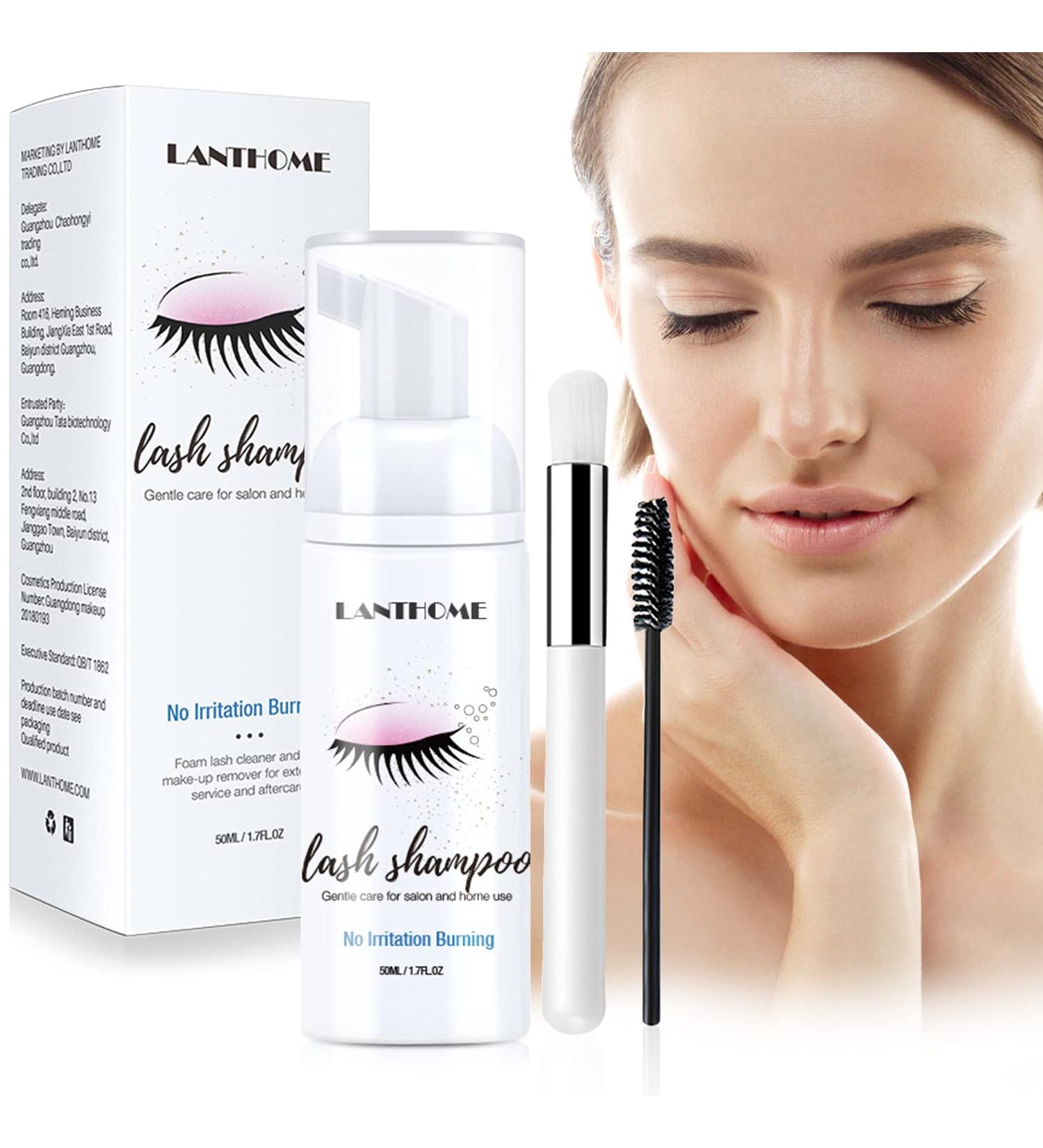 Eyelash Cleaner Foam - Gentle Makeup Remover & Shampoo with Brush | 50ml International Shipping - Buy Online on GoSupps.com