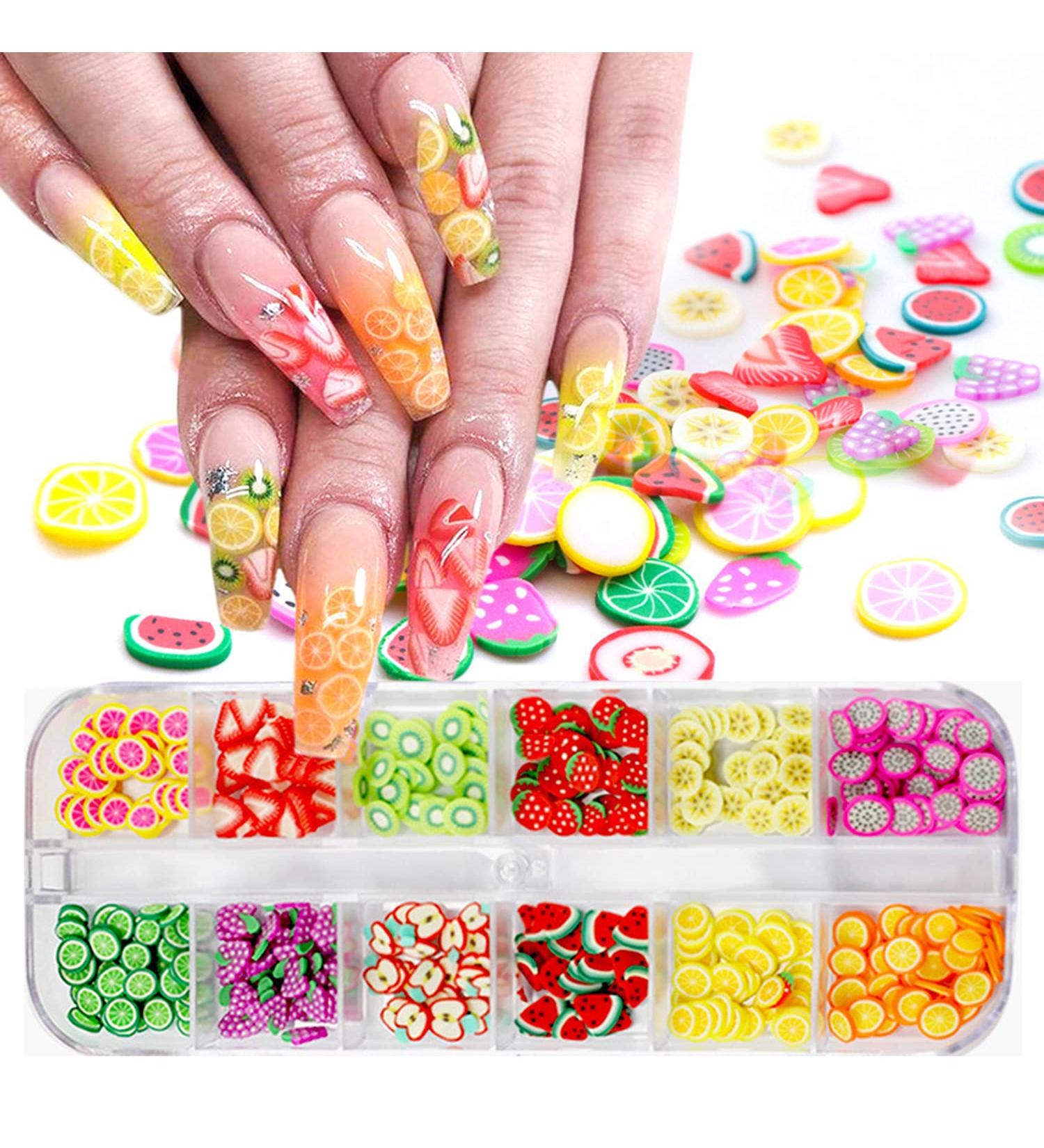 3D Fruit Nail Art Slices - Summer Fruit Slime Decorations for Women and Girls | Cute Designs for Manicure Supplies and DIY Crafts - Buy Online on GoSupps.com