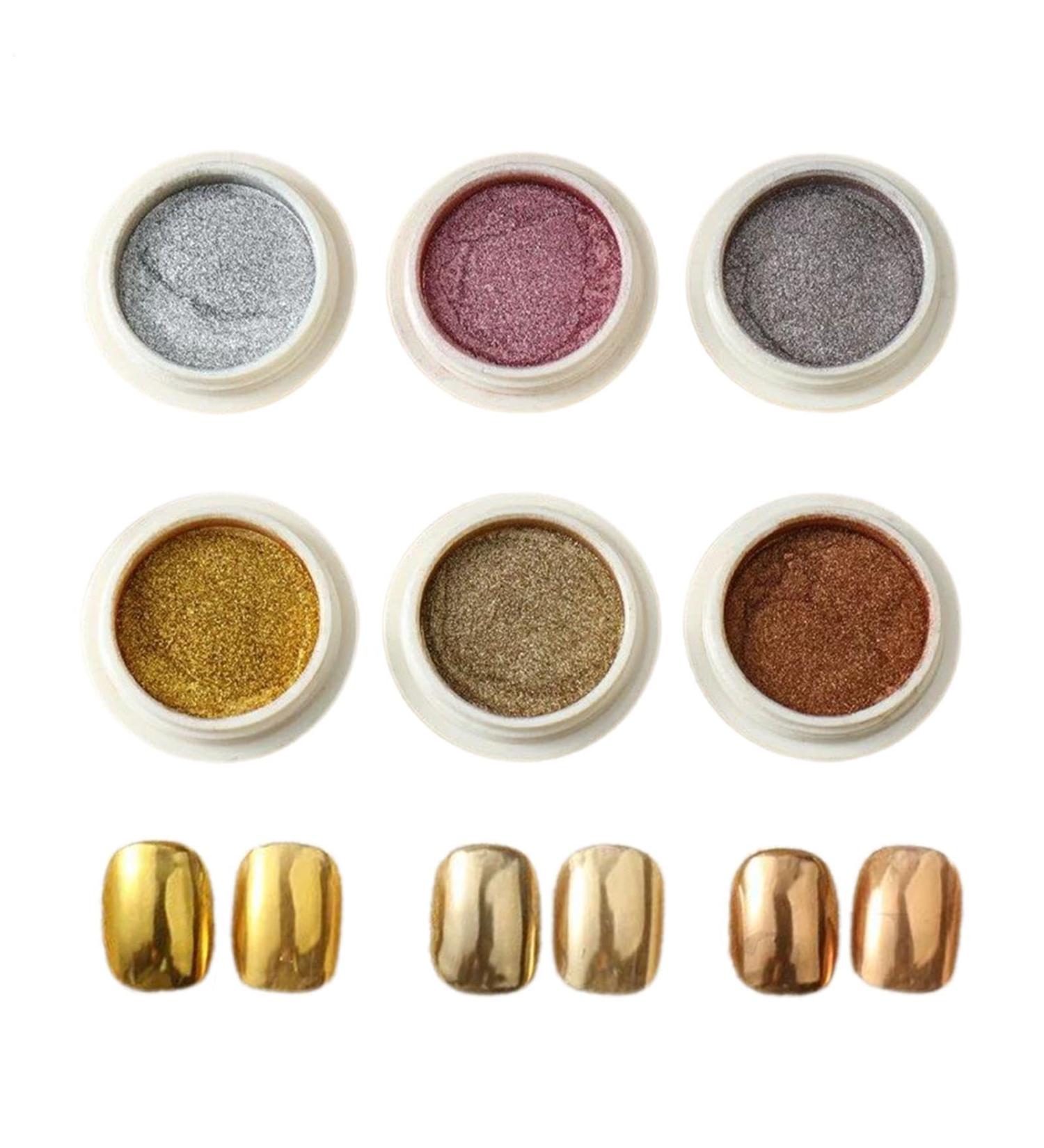 Nail Chrome Powder Set chrome pour ongles - 6 couleurs paillettes pigment pigment pour les paillettes | Poudre de pigment clou pour petite amie pouse amie s ur fille 01 UN - Buy Online on GoSupps.com