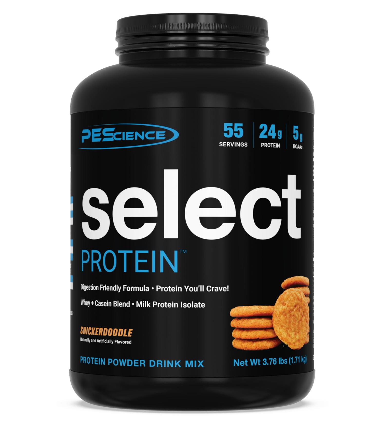 PEScience Select Protein Powder, Whey and Casein Blend, Clean Protein Powder for Women and Men, Low Calorie, Low Carb, Keto Friendly, Gluten Free - Snickerdoodle - 55 Servings - Buy Online on GoSupps.com