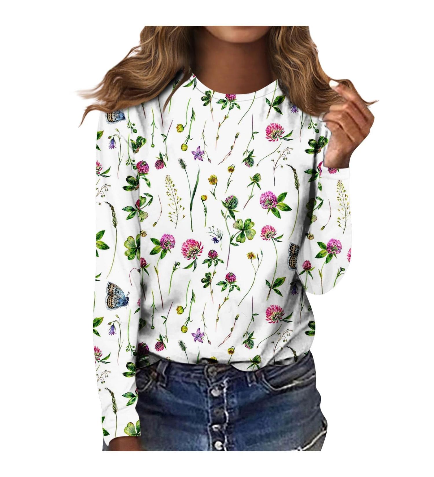 Odjoy Women's Long-Sleeved Christmas Shirt | Casual Blouse & Print Tunics Sweatshirt - Perfect Holiday Look! - Buy Online on GoSupps.com